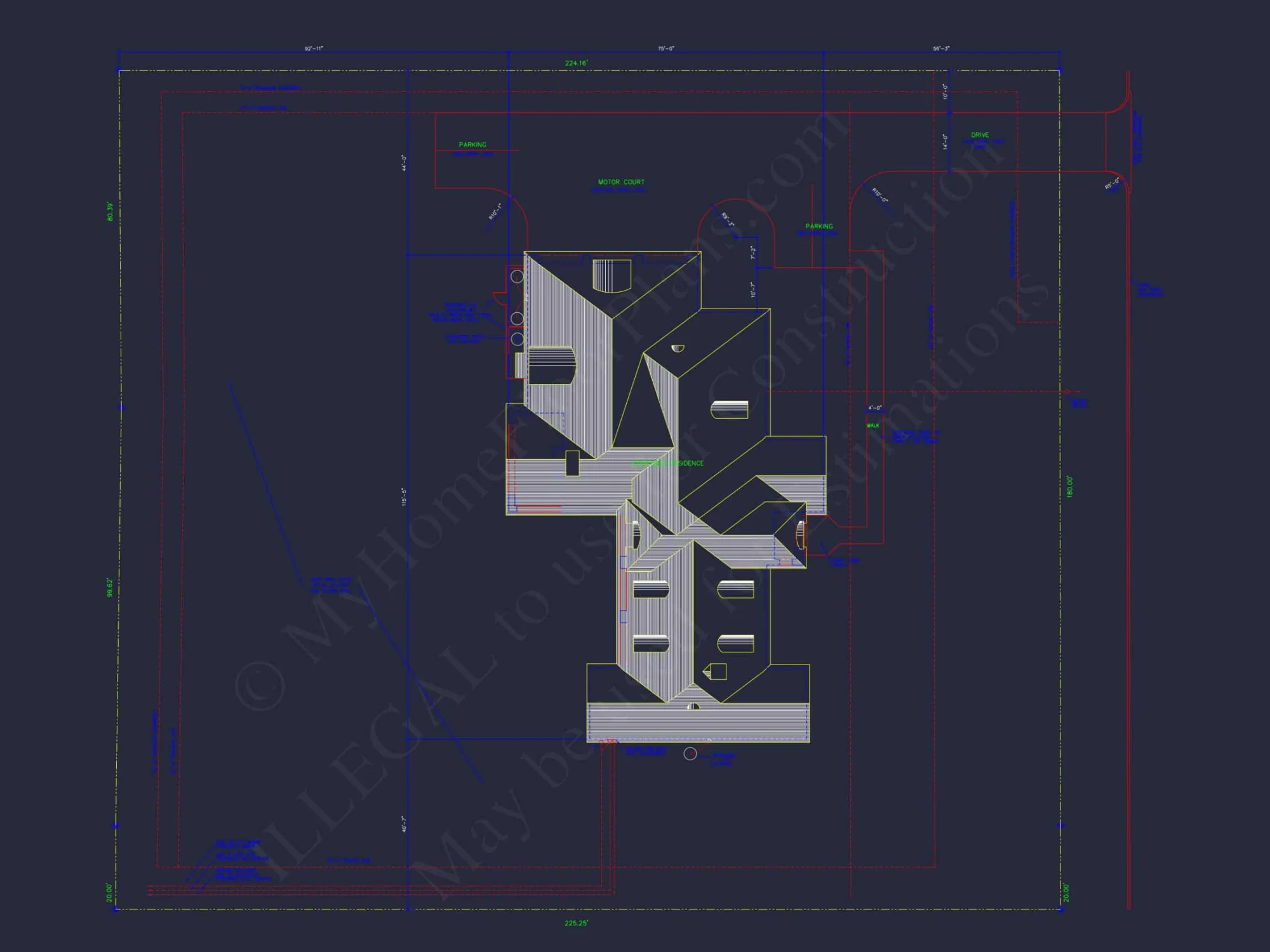 Stunning French Country house Plan with 1.5 Stories & CAD Designs