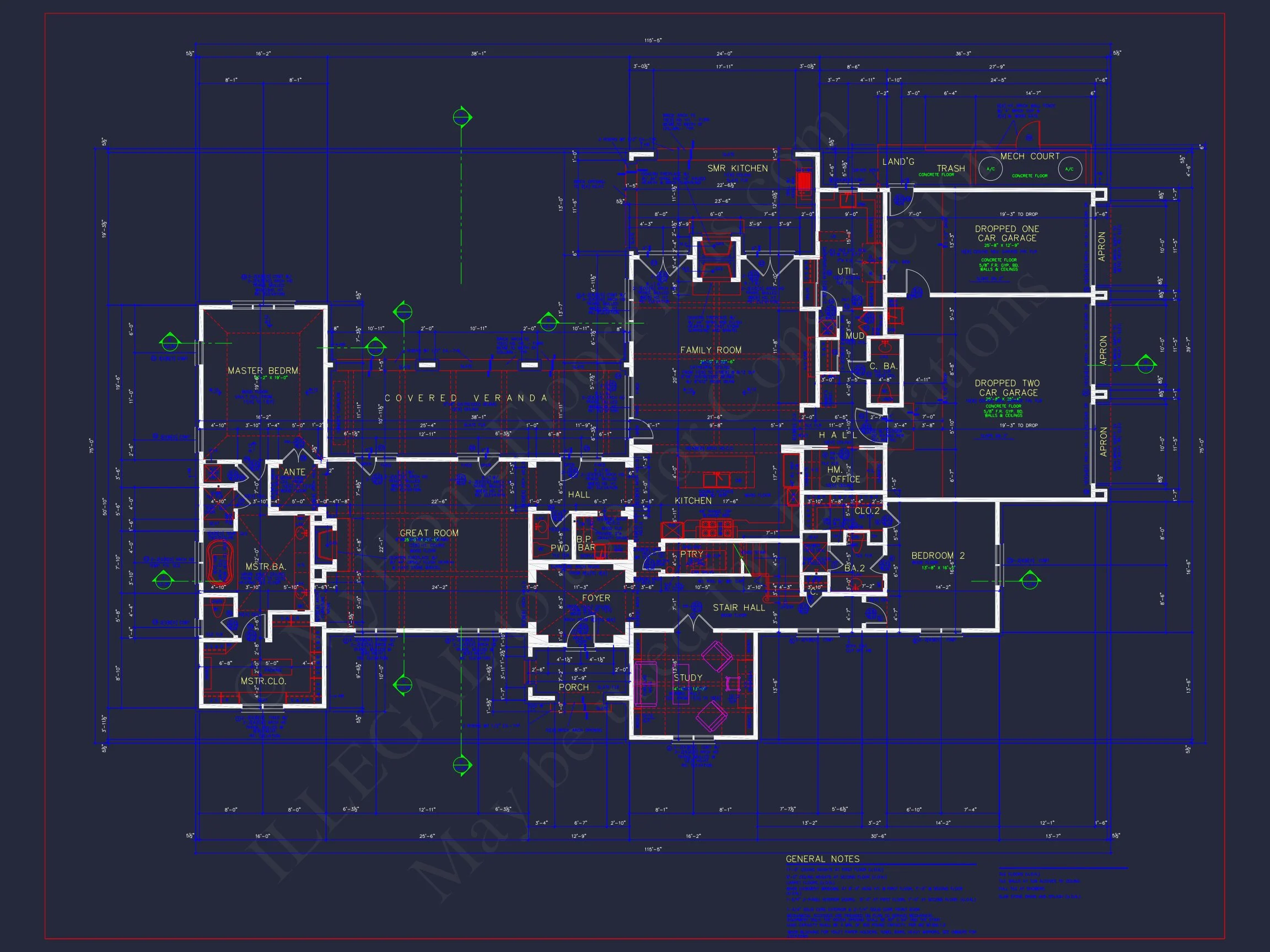 7-2367 HOUSE PLAN - Stunning French Country House Plan with 1.5 Stories & CAD Designs 19 Stunning French Country house Plan with 1.5 Stories & CAD Designs