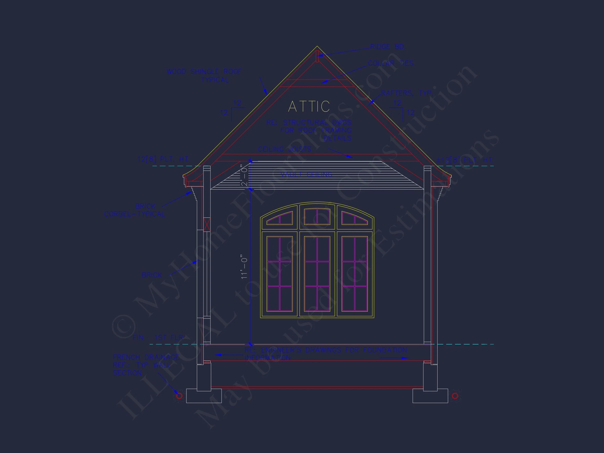 7-2367 HOUSE PLAN - Stunning French Country House Plan with 1.5 Stories & CAD Designs 16 Stunning French Country house Plan with 1.5 Stories & CAD Designs