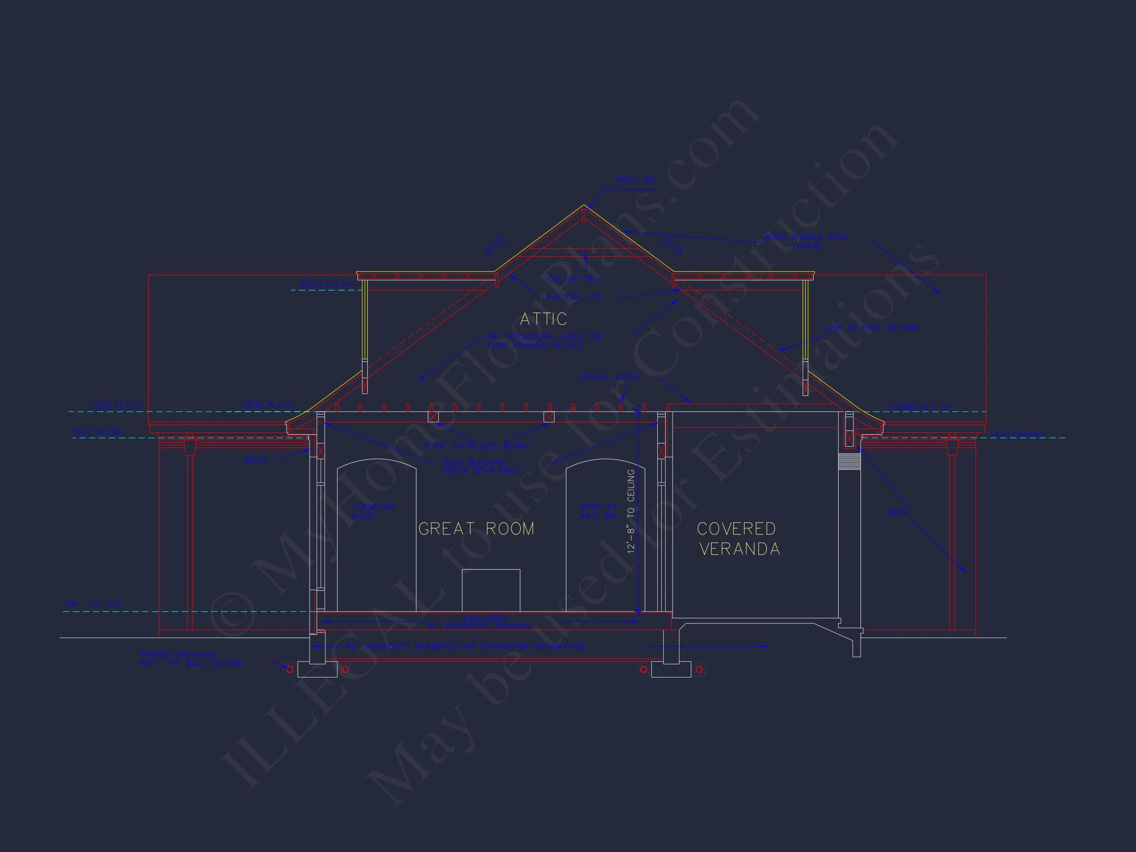 7-2367 HOUSE PLAN - Stunning French Country House Plan with 1.5 Stories & CAD Designs 14 Stunning French Country house Plan with 1.5 Stories & CAD Designs