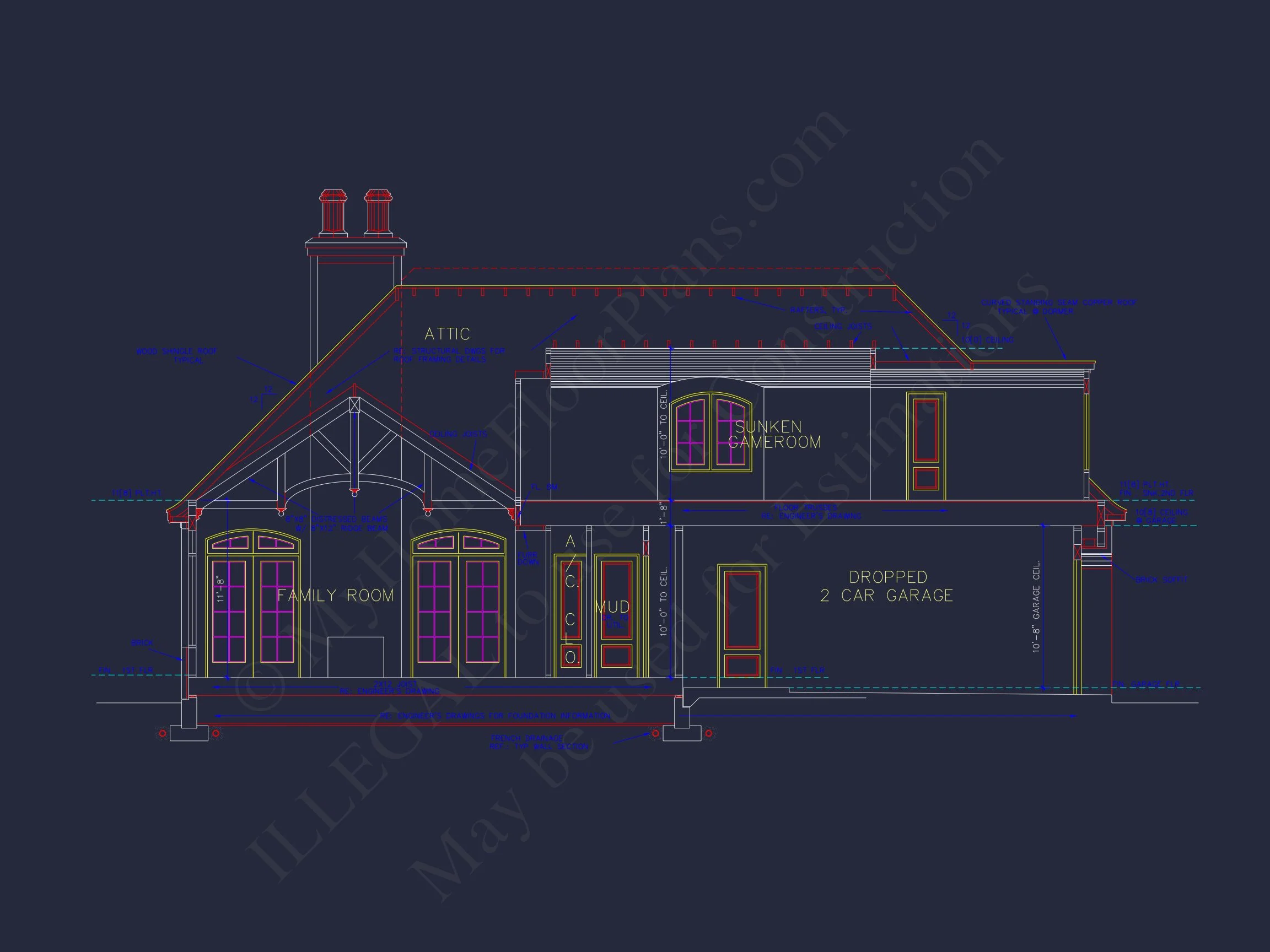 7-2367 HOUSE PLAN - Stunning French Country House Plan with 1.5 Stories & CAD Designs 13 Stunning French Country house Plan with 1.5 Stories & CAD Designs