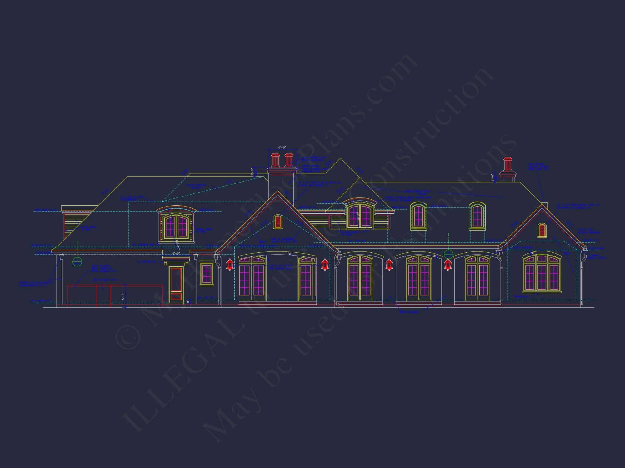 Stunning French Country house Plan with 1.5 Stories & CAD Designs