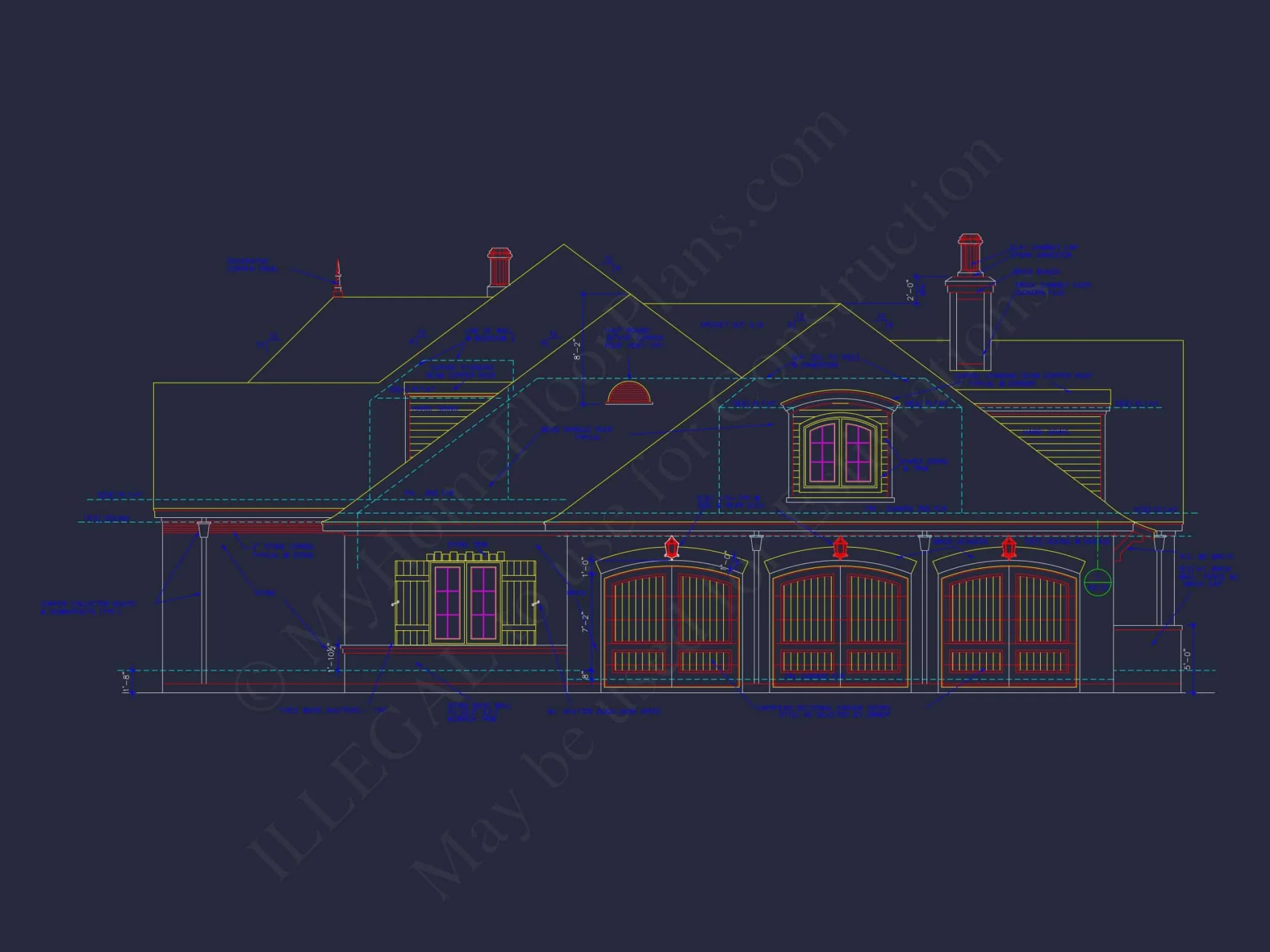Stunning French Country house Plan with 1.5 Stories & CAD Designs