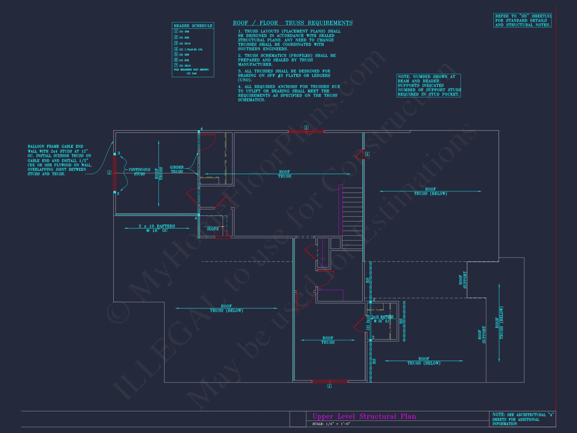 Craftsman house Plan with 3 Bedrooms and 2-Car Garage Design