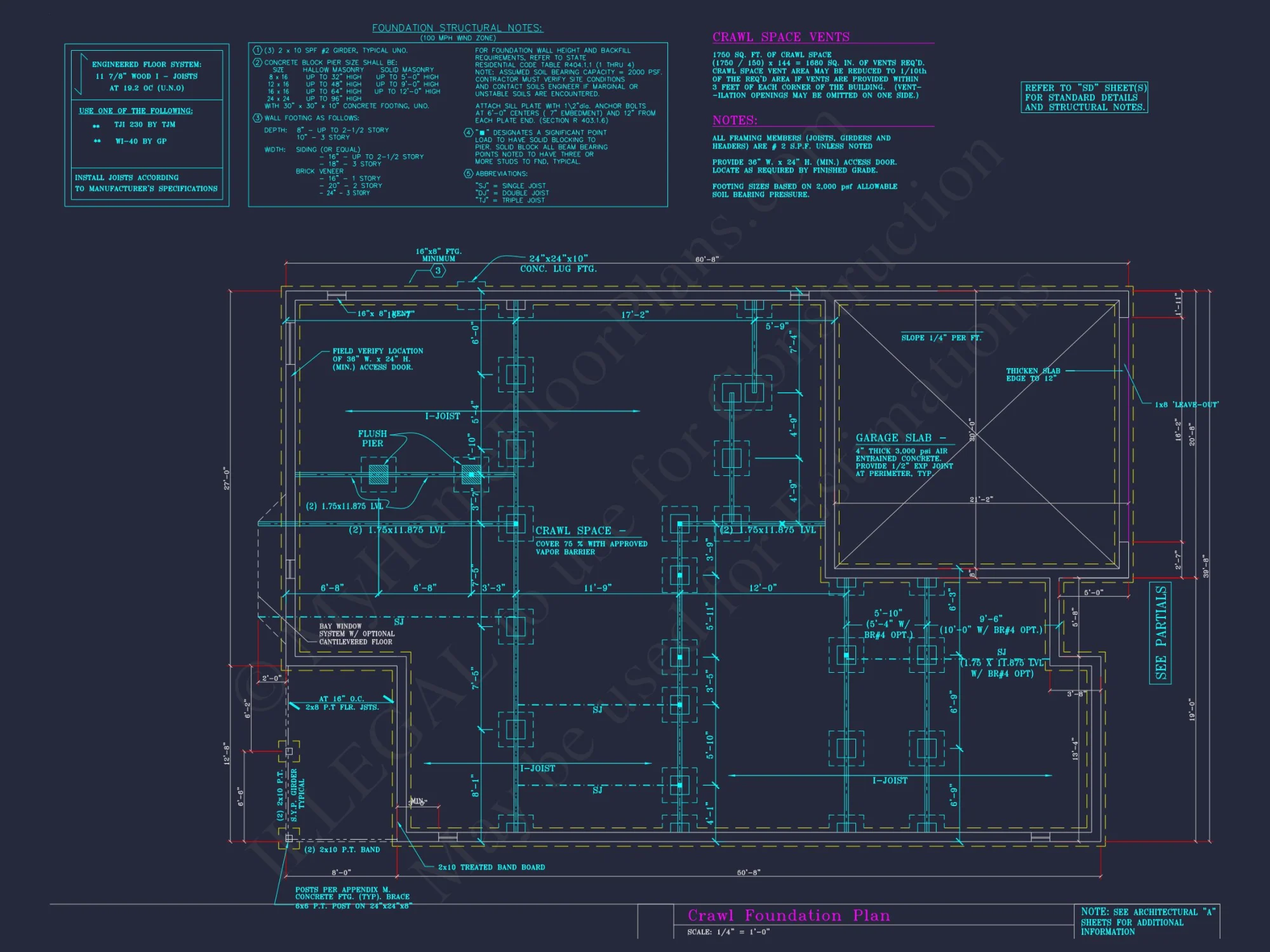 Craftsman house Plan with 3 Bedrooms and 2-Car Garage Design
