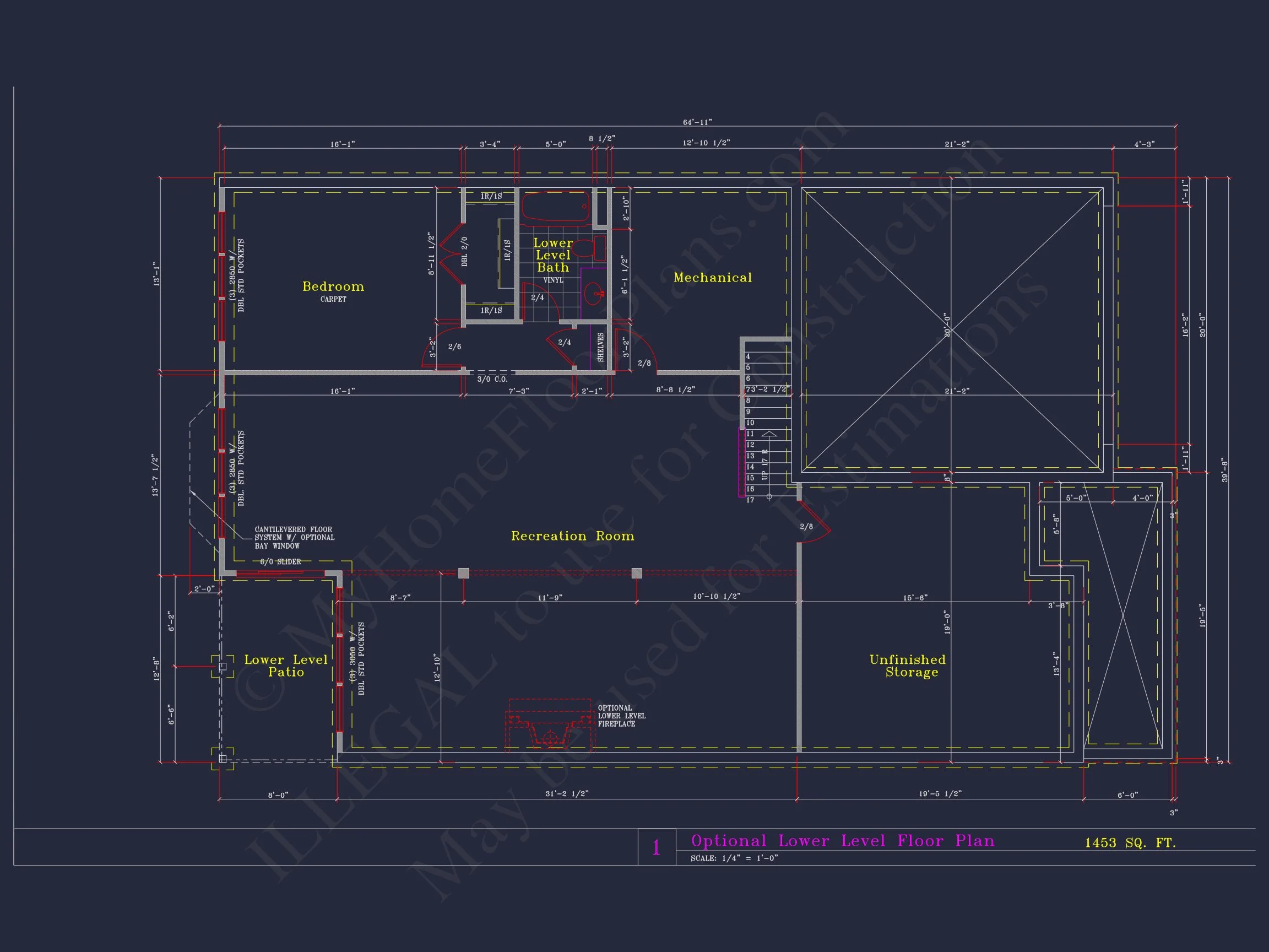 Craftsman house Plan with 3 Bedrooms and 2-Car Garage Design