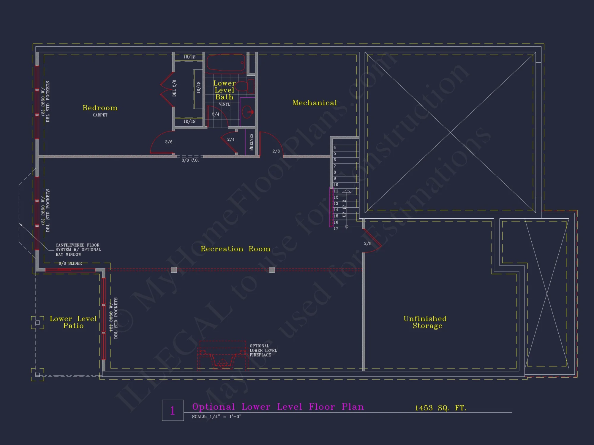 Craftsman house Plan with 3 Bedrooms and 2-Car Garage Design