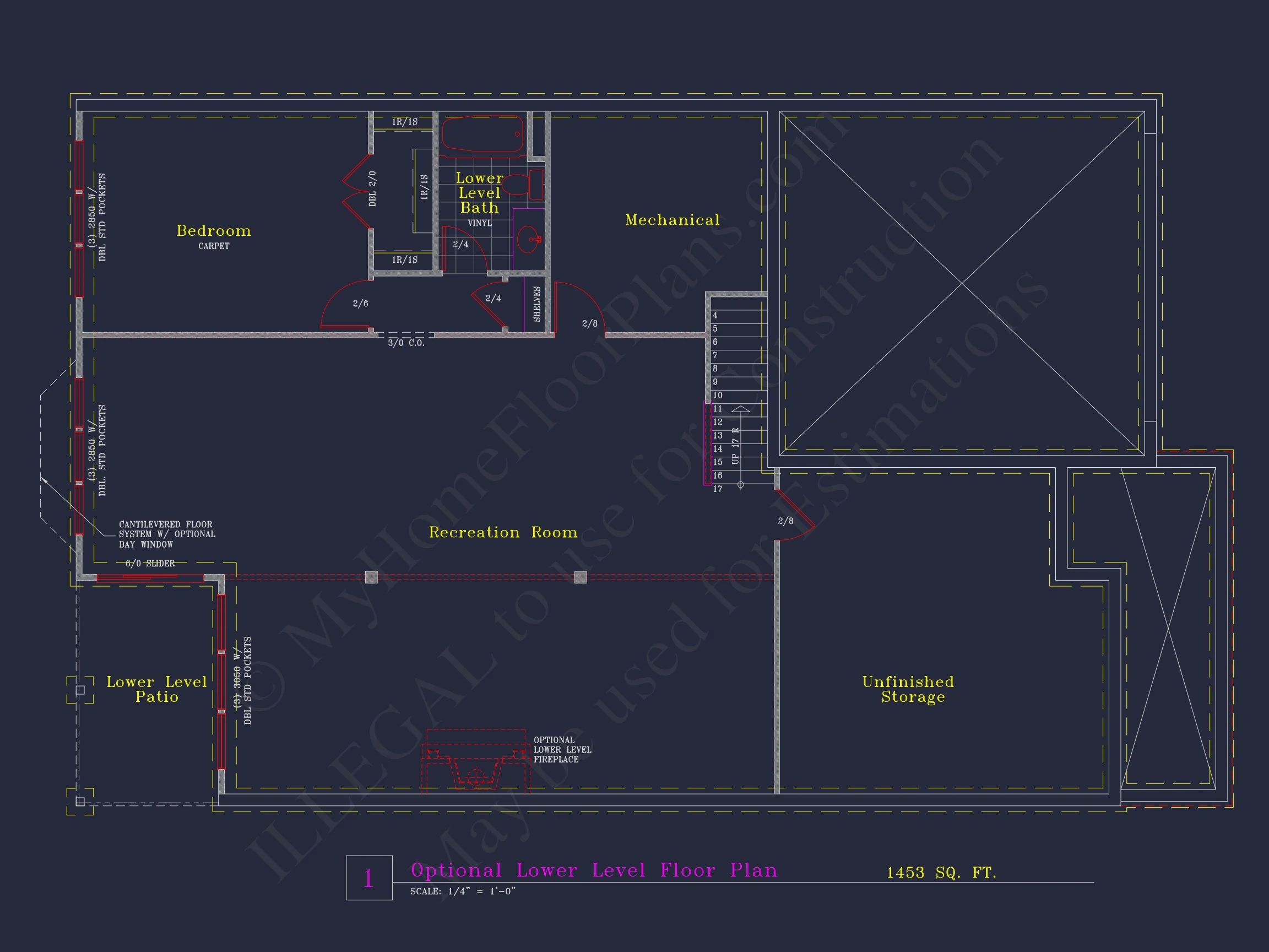 Craftsman house Plan with 3 Bedrooms and 2-Car Garage Design