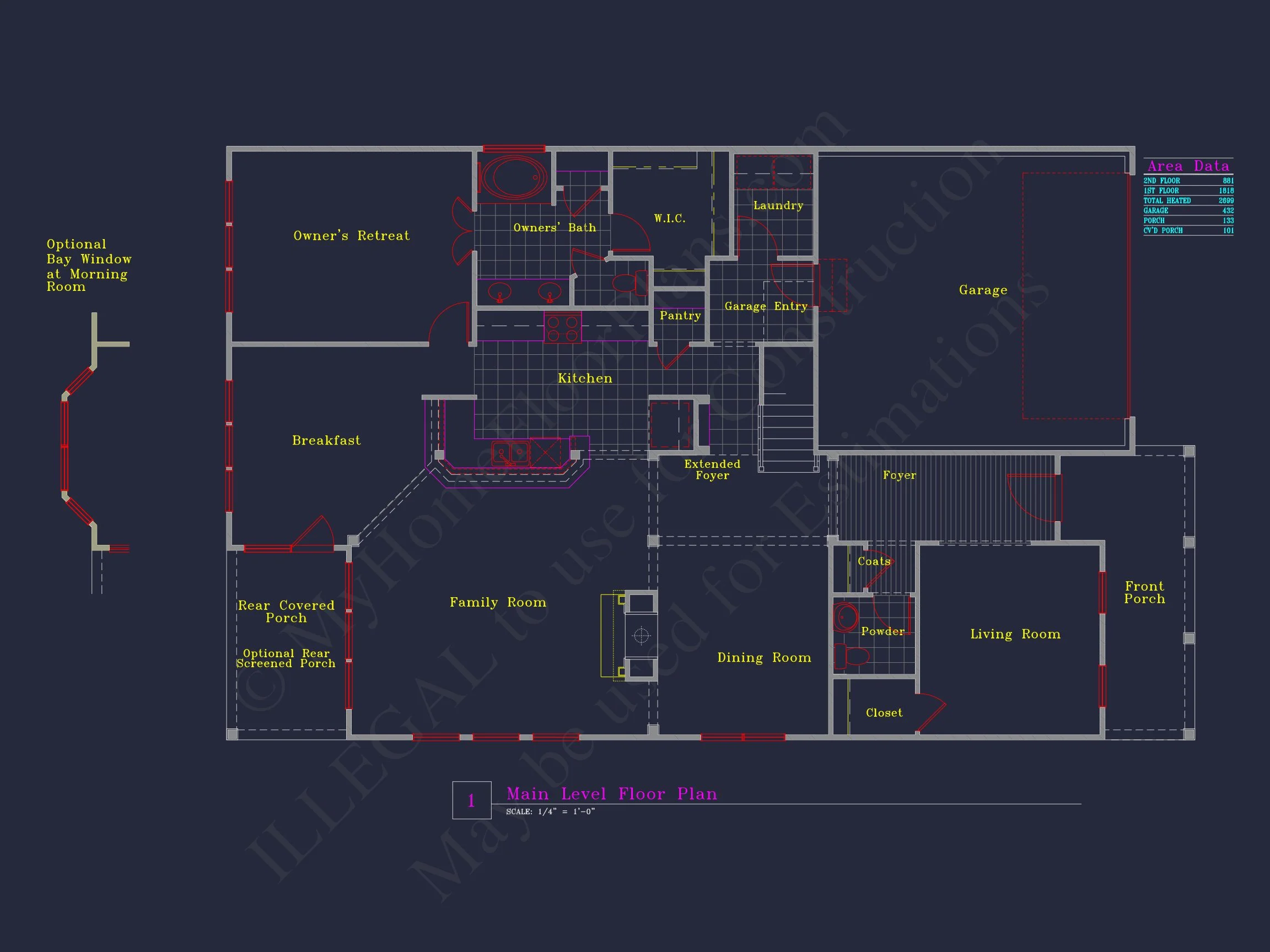 Craftsman house Plan with 3 Bedrooms and 2-Car Garage Design
