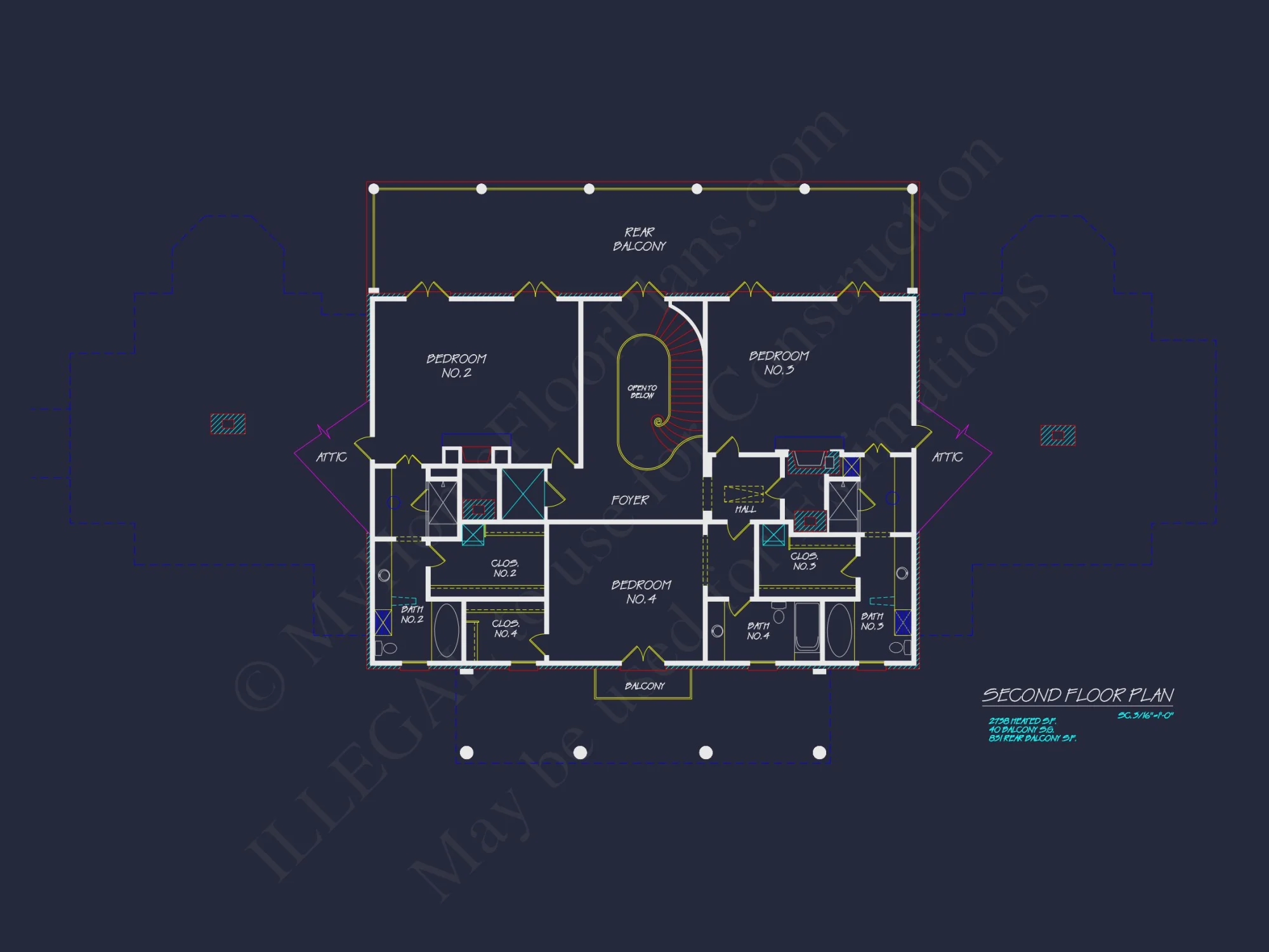 Elegant Georgian house Plan