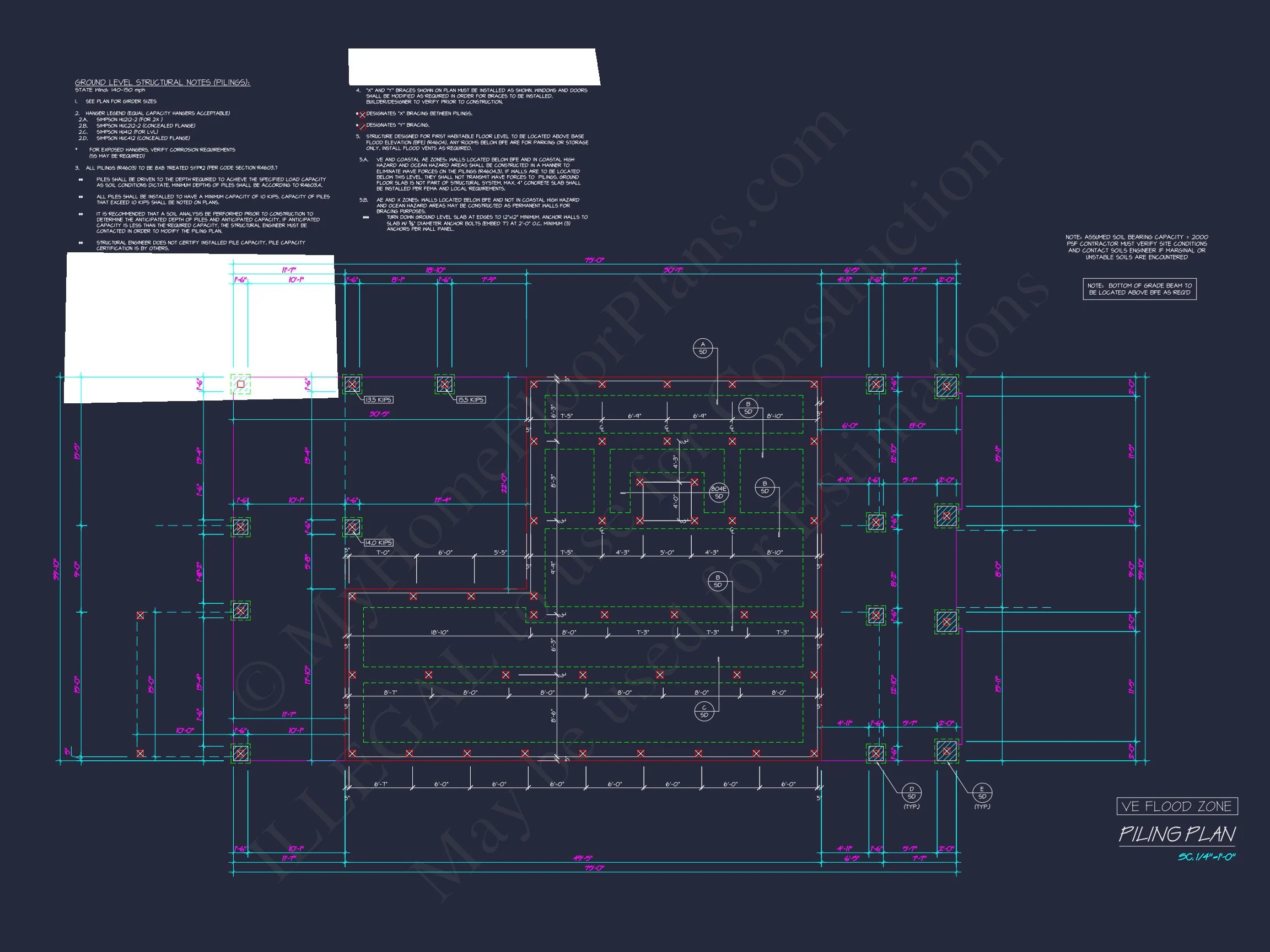 Modern house Plan: Detailed Floor Plan, CAD Designs & Blueprint