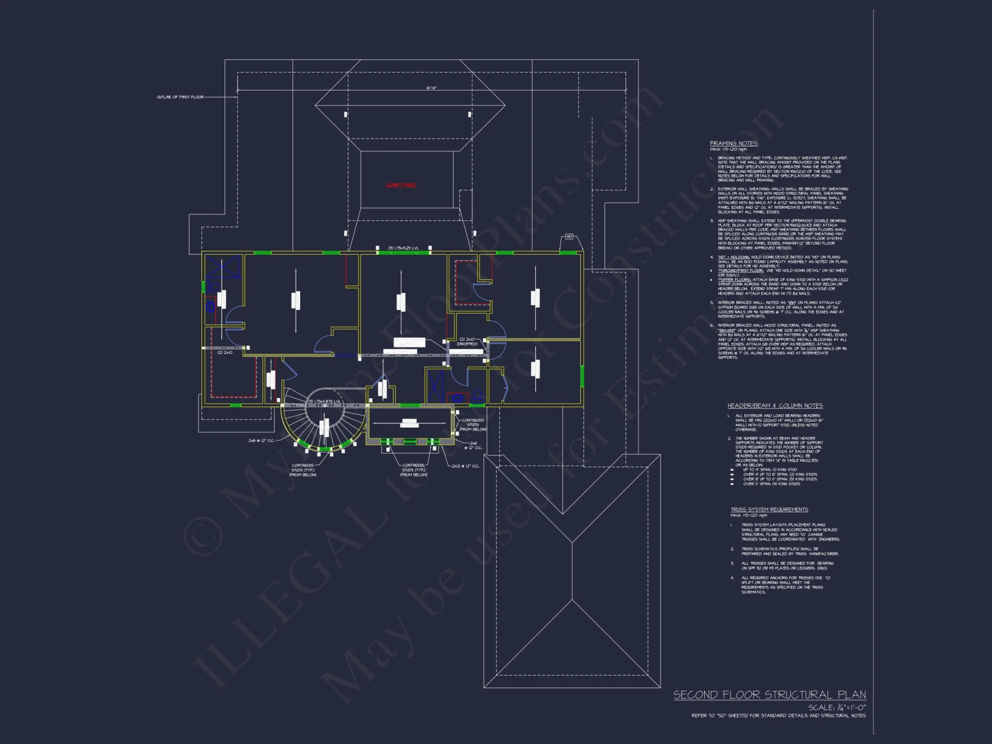 Elegant house Plan with 4 Beds, CAD Designs & Floor Blueprint