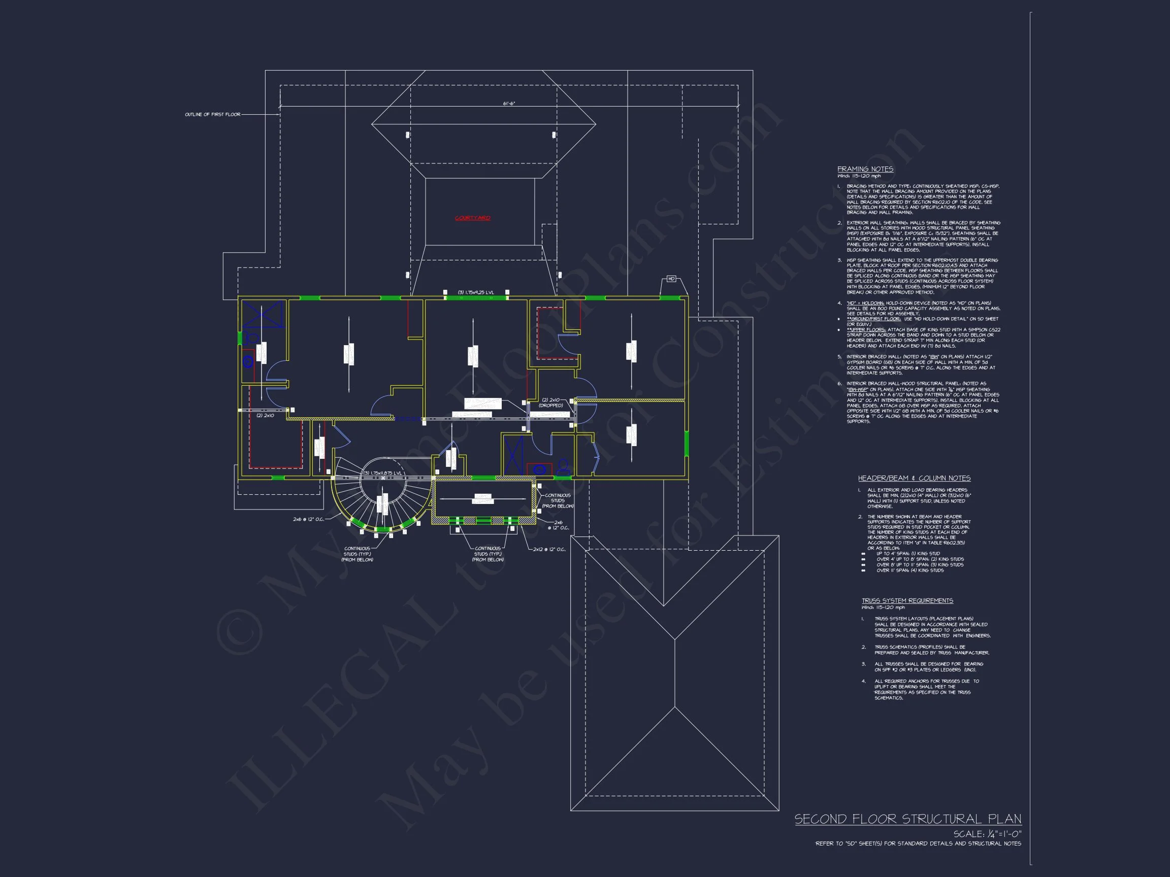 Elegant house Plan with 4 Beds, CAD Designs & Floor Blueprint