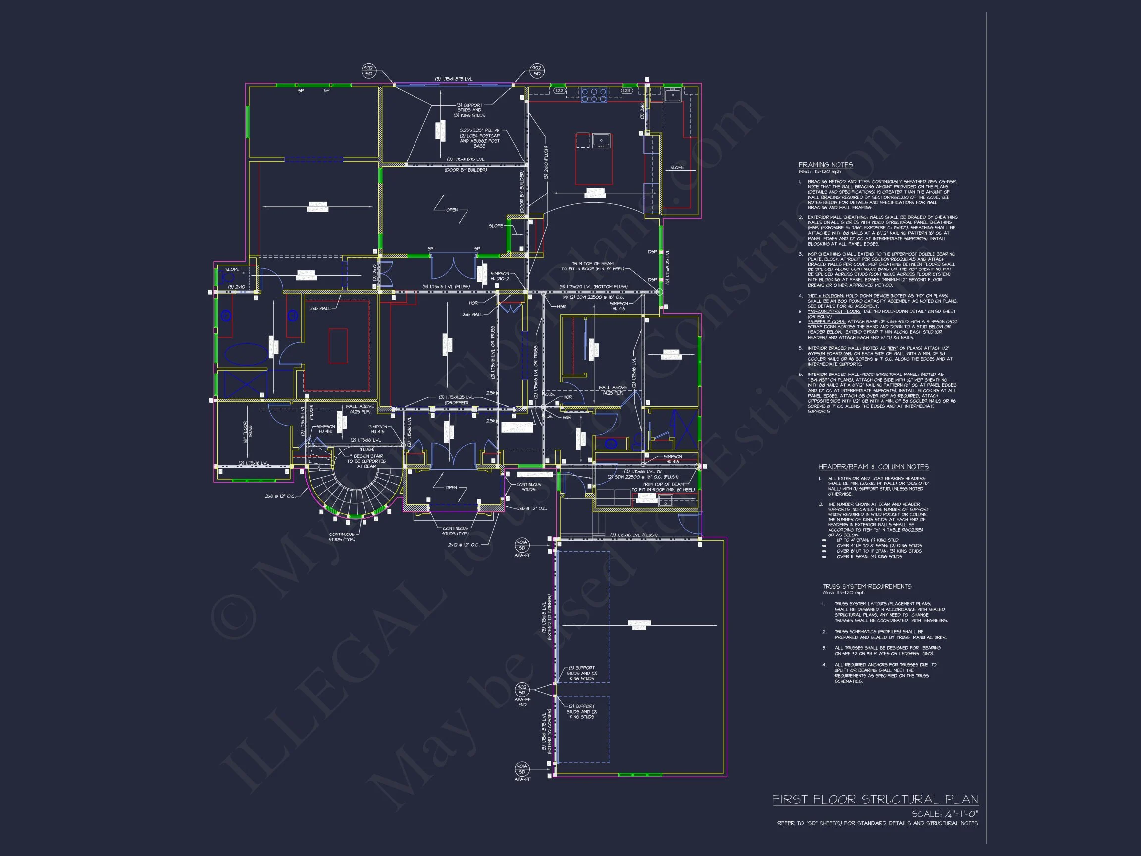 Elegant house Plan with 4 Beds, CAD Designs & Floor Blueprint