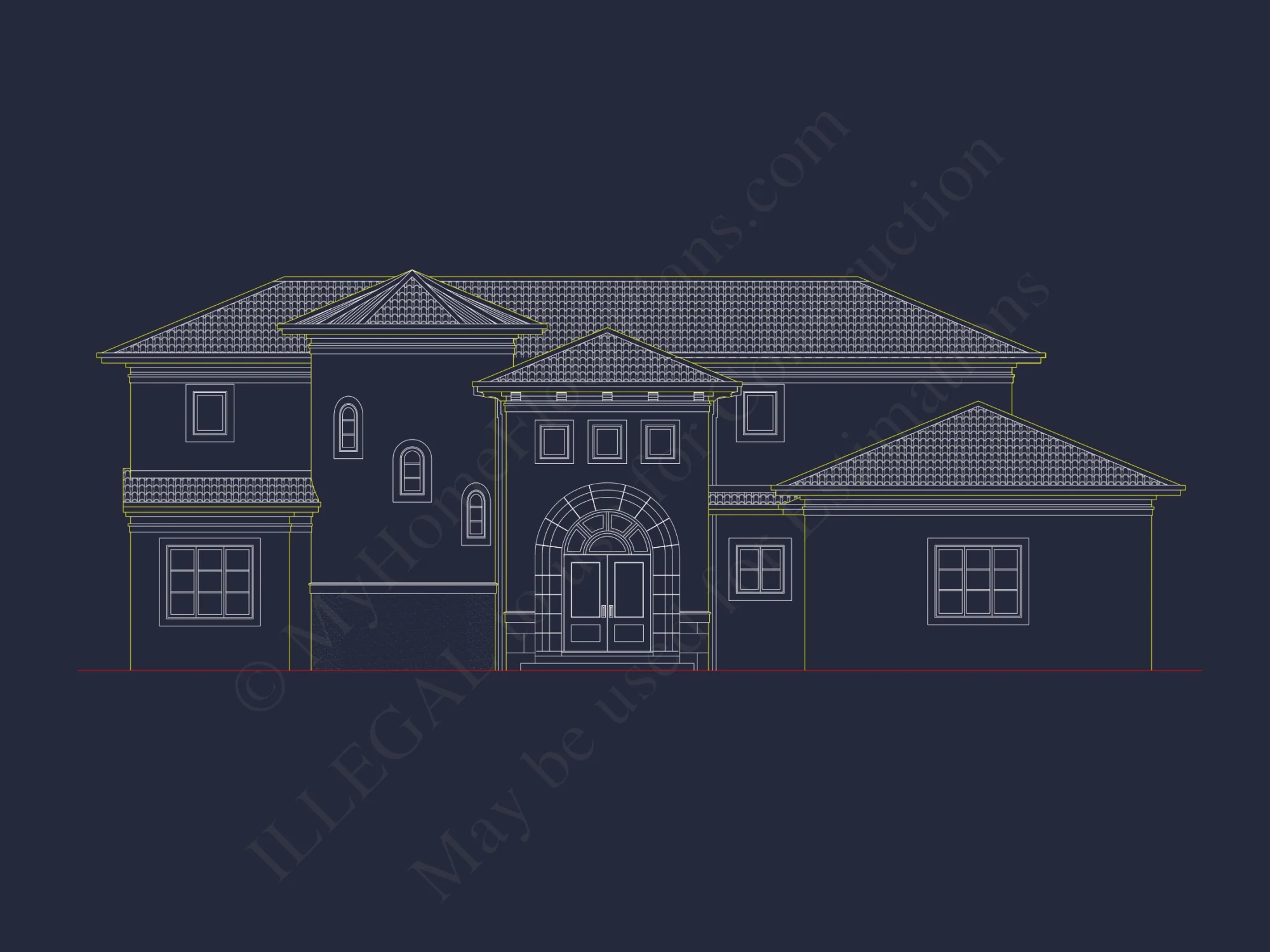 Elegant house Plan with 4 Beds, CAD Designs & Floor Blueprint