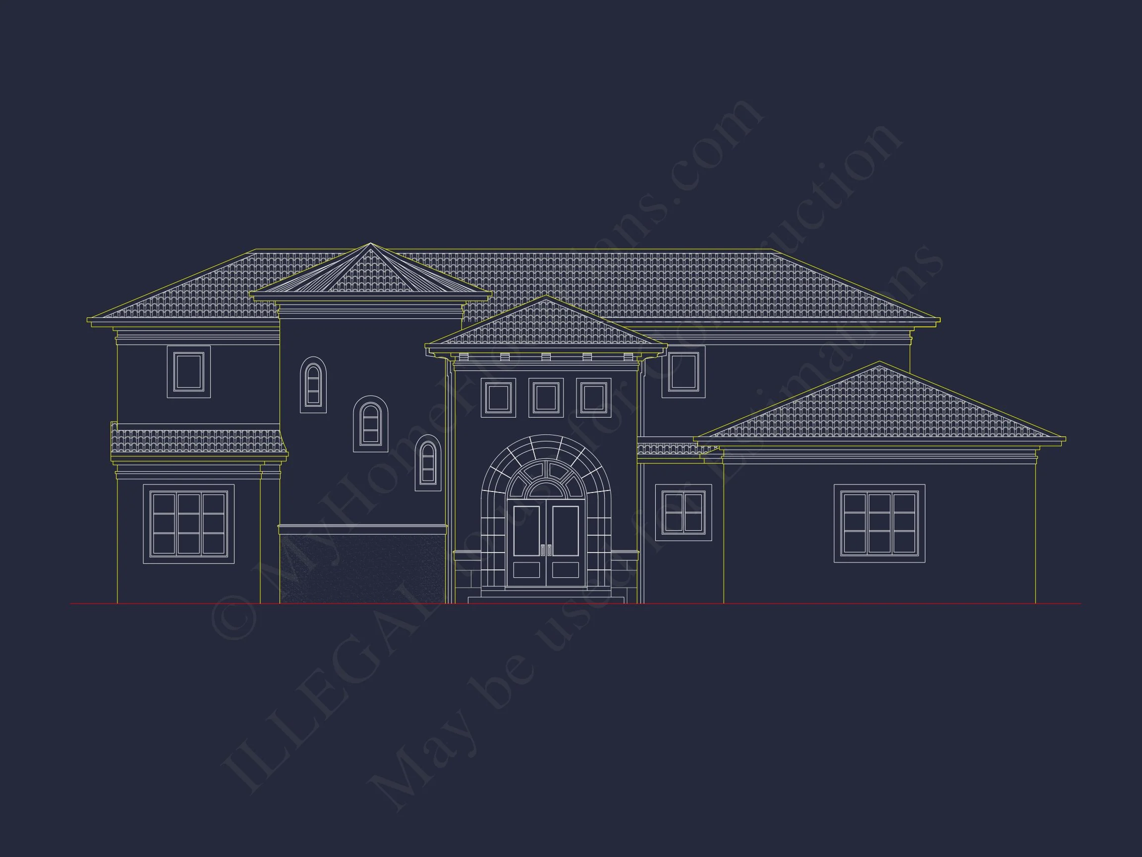 Elegant house Plan with 4 Beds, CAD Designs & Floor Blueprint