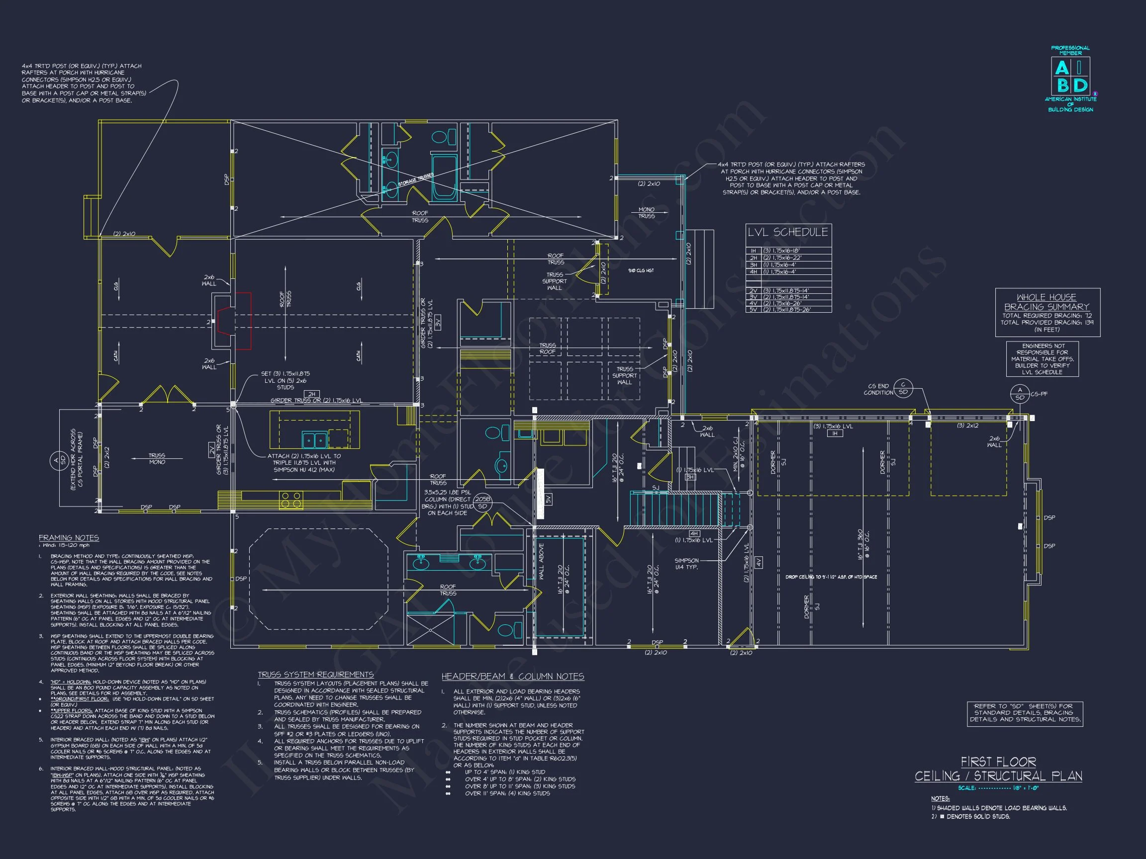 Modern house Floor Plan with CAD Blueprint for 2-Story Design