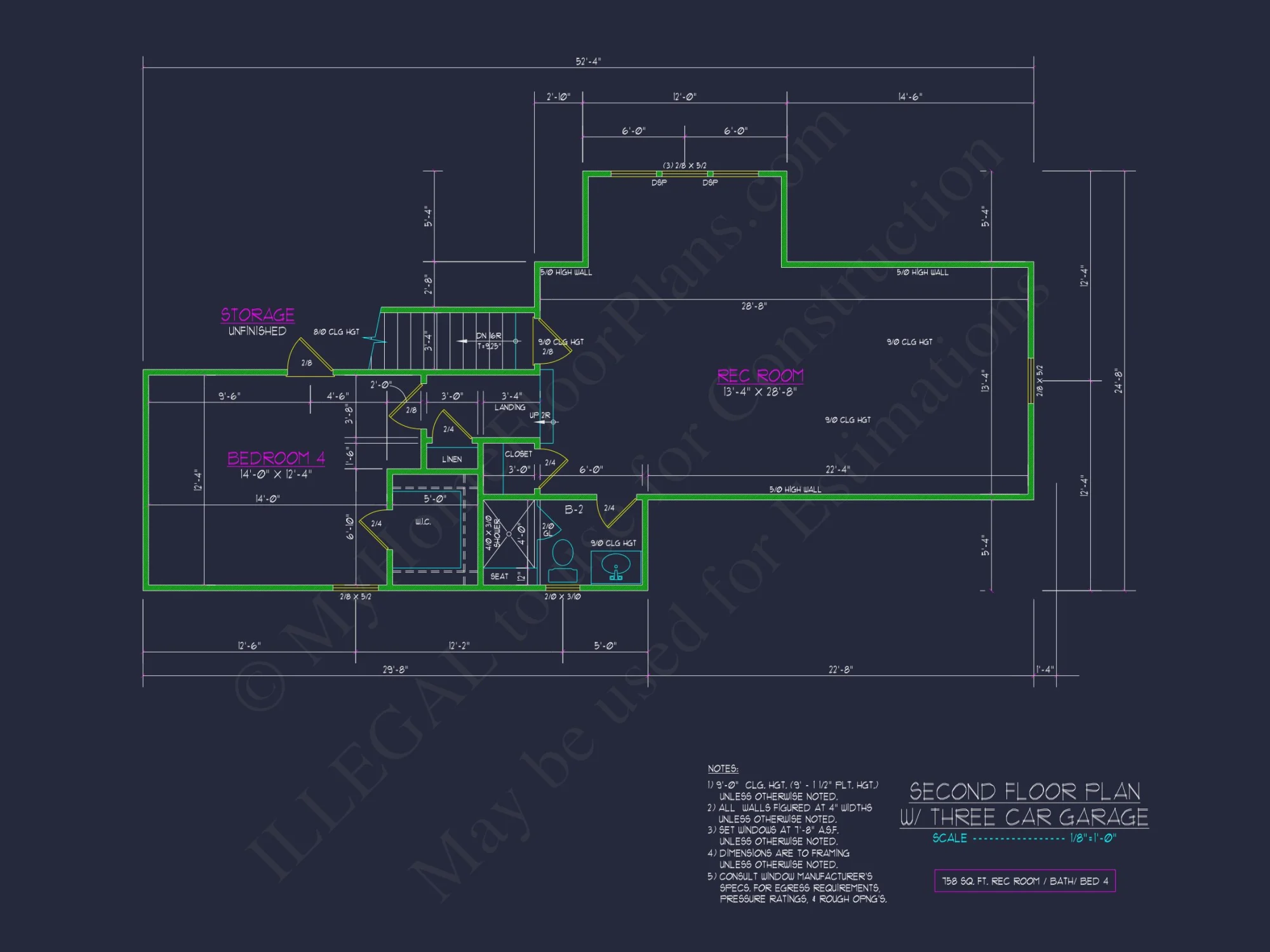 Modern house Floor Plan with CAD Blueprint for 2-Story Design