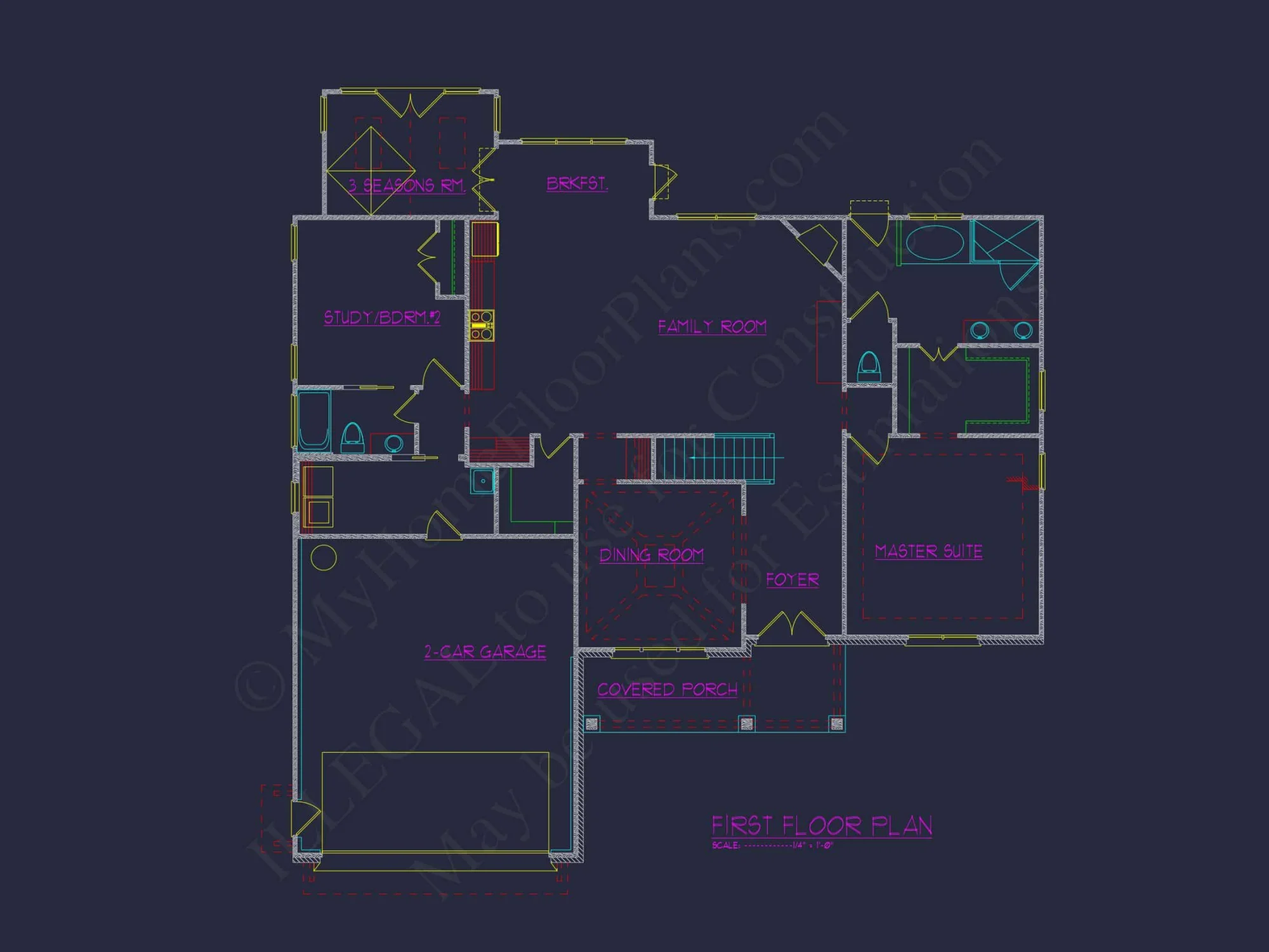 Luxurious 2-Story house Plan with Blueprints and CAD Designs