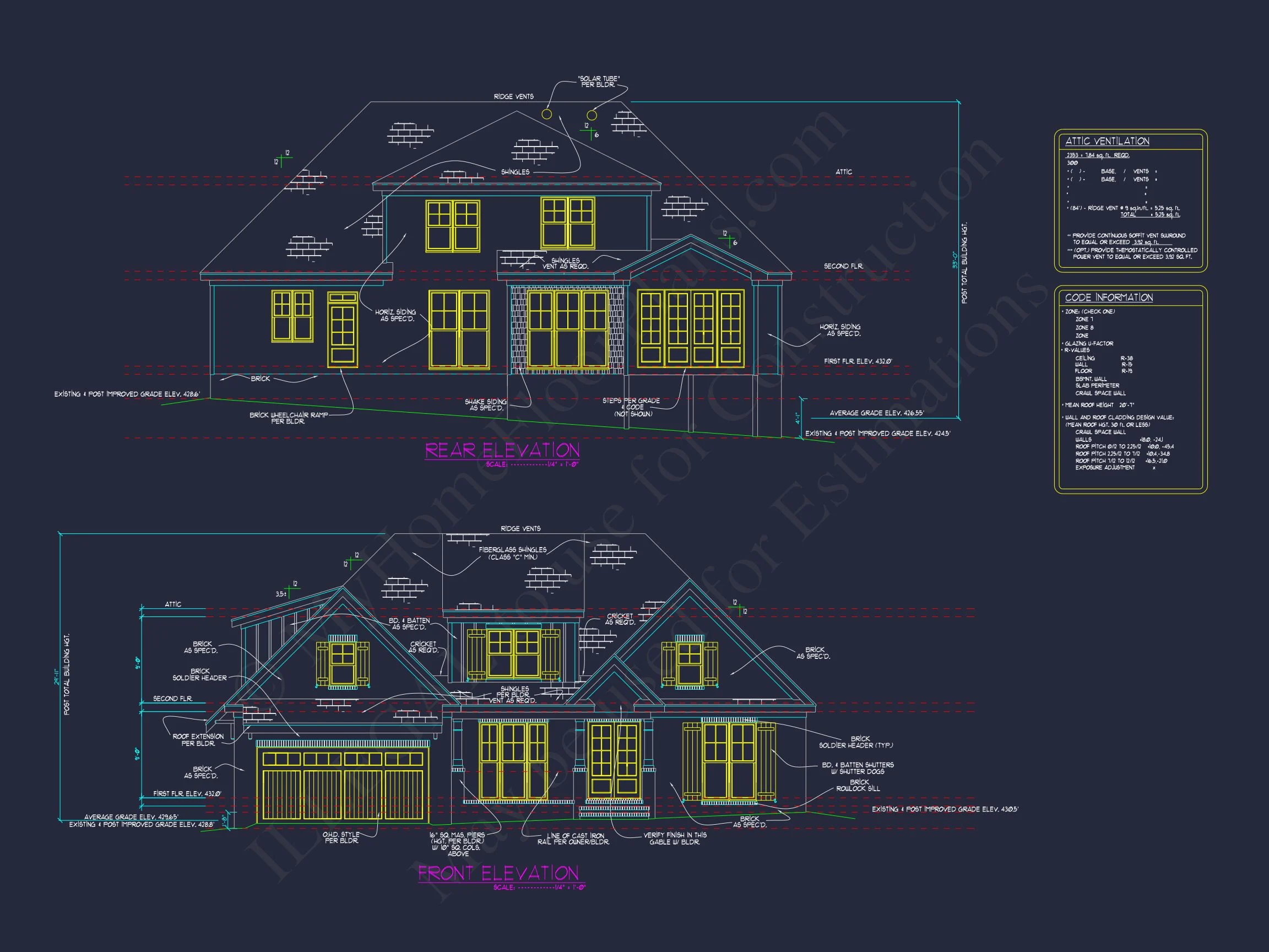 Luxurious 2-Story house Plan with Blueprints and CAD Designs