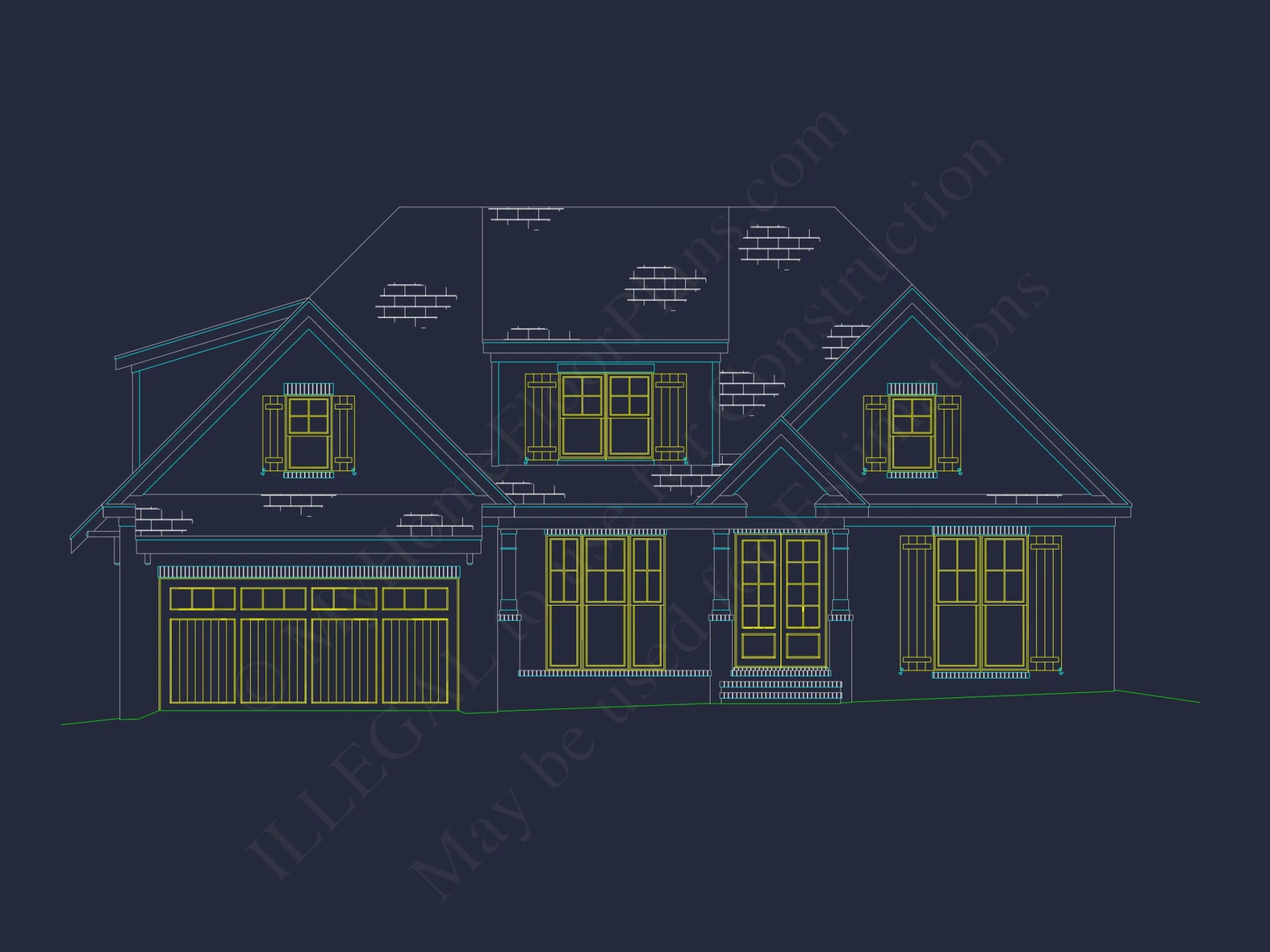 Luxurious 2-Story house Plan with Blueprints and CAD Designs