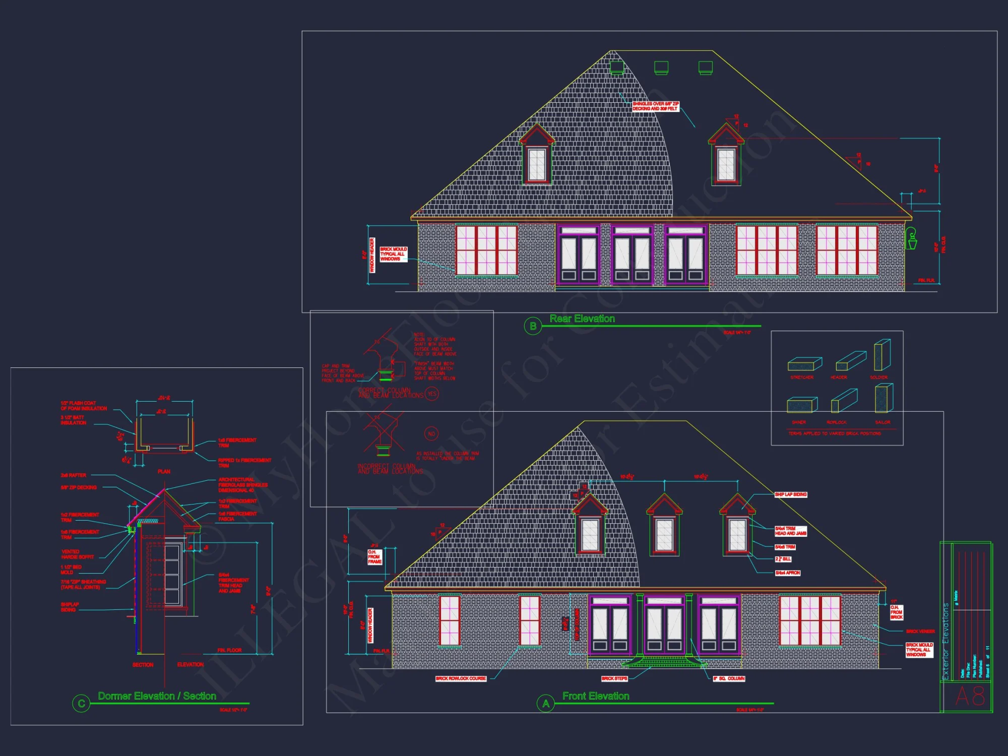 Beautiful house Plan with 2 Floors, CAD Blueprints & Designs