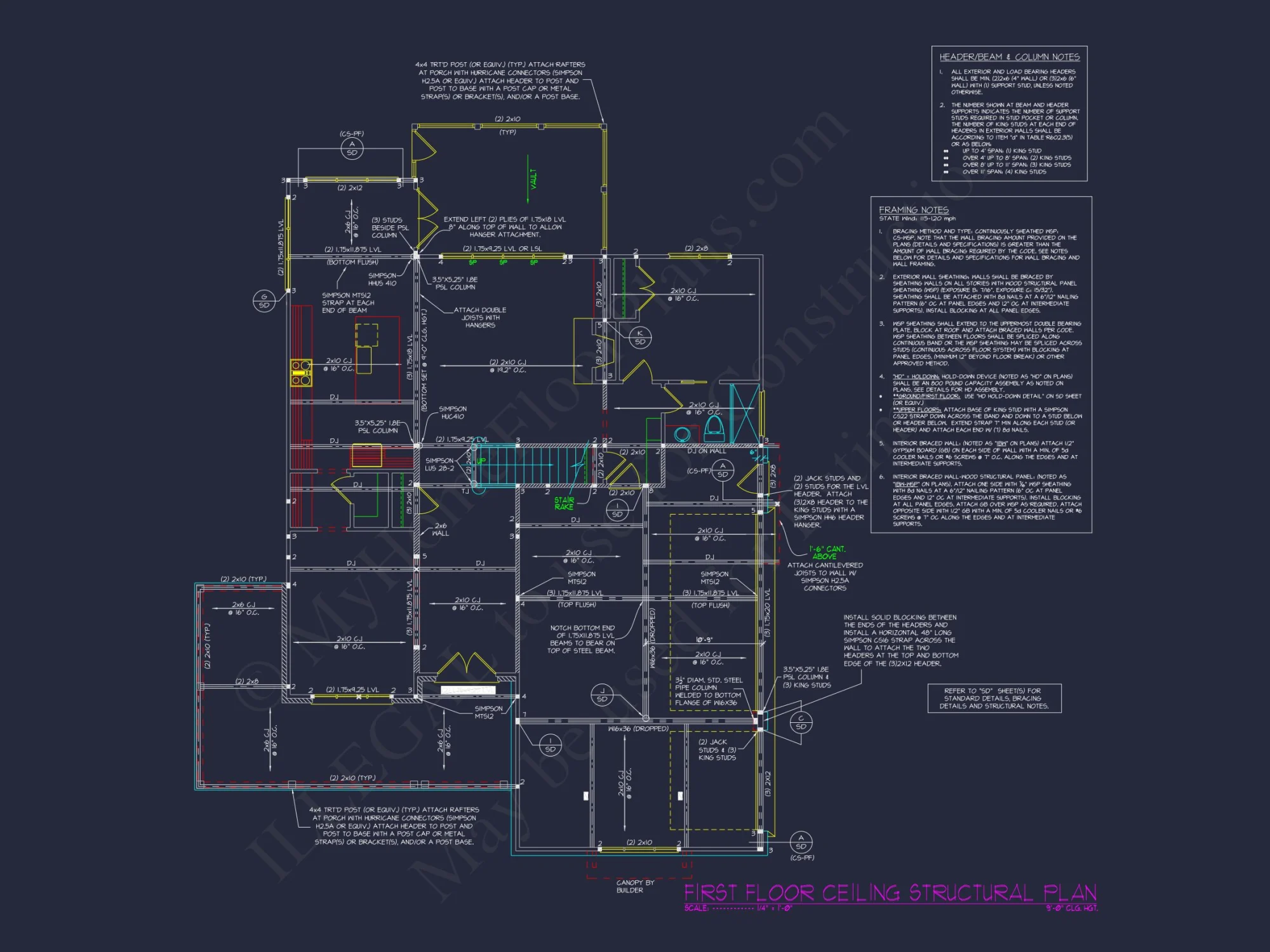 Elegant house Plan with 4 Bedrooms, Floor Plan & CAD Design