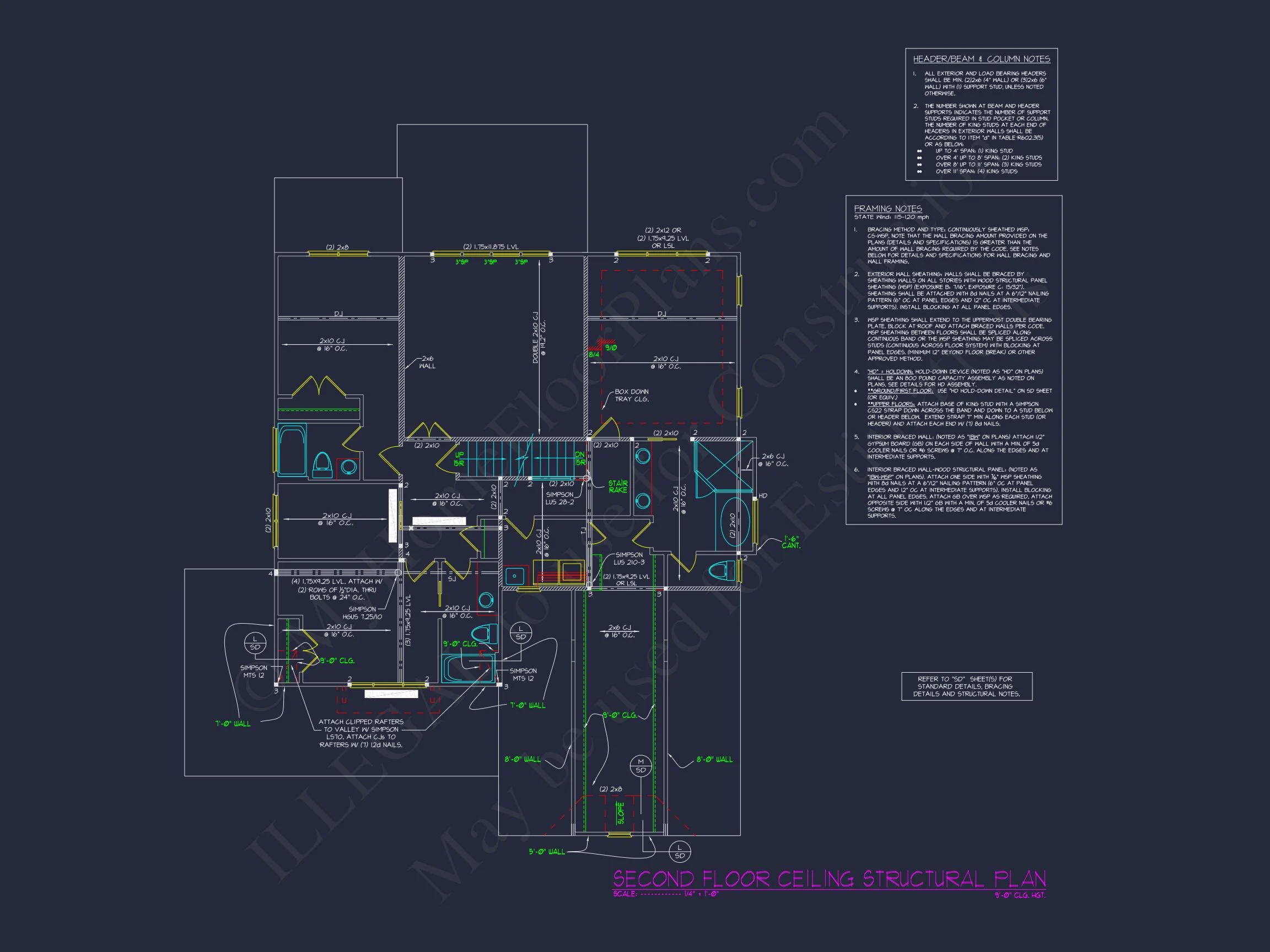 19-1104 HOUSE PLAN - Elegant House Plan with 4 Bedrooms, Floor Plan & CAD Design 13 Elegant house Plan with 4 Bedrooms, Floor Plan & CAD Design