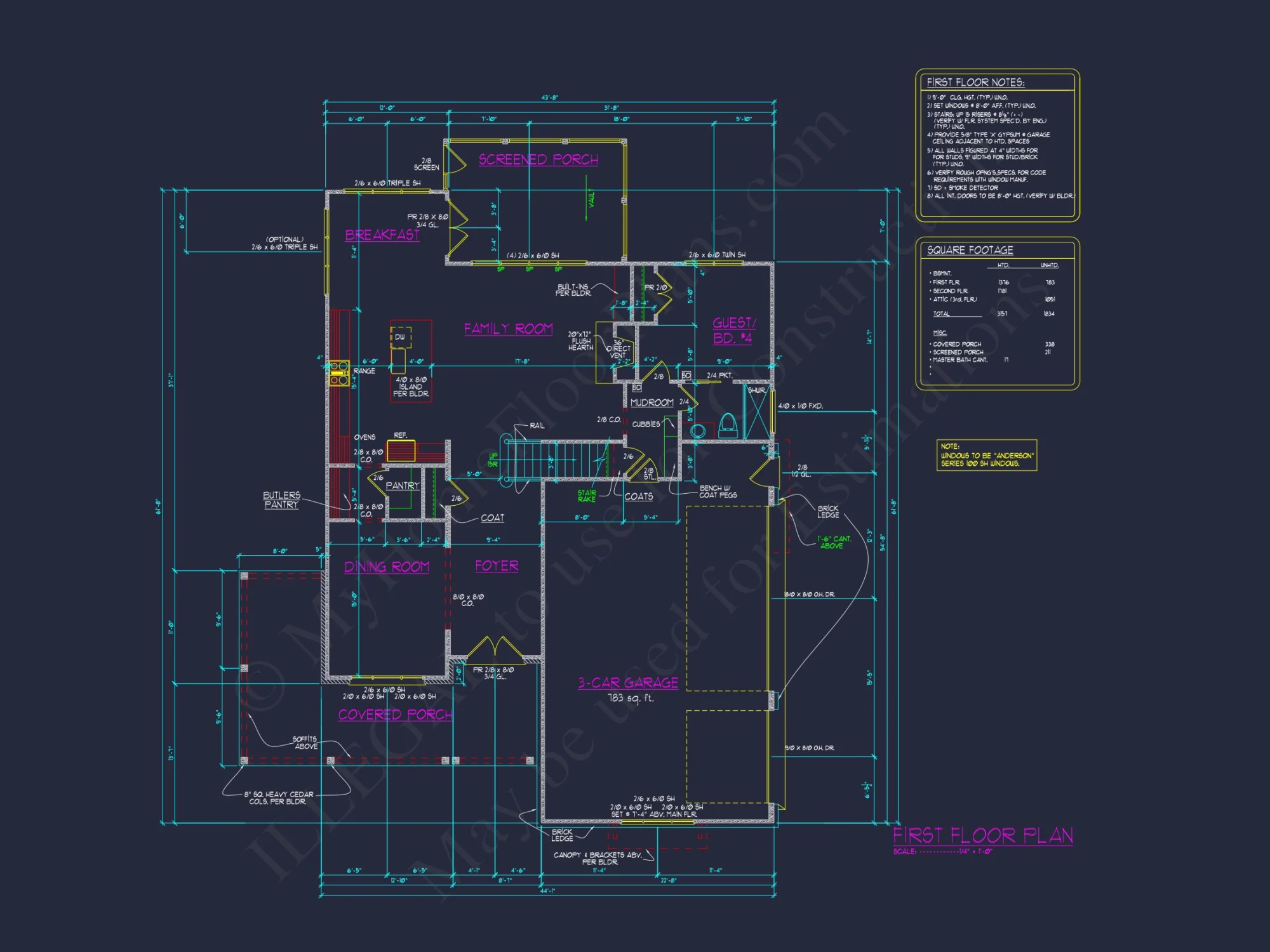 Elegant house Plan with 4 Bedrooms, Floor Plan & CAD Design