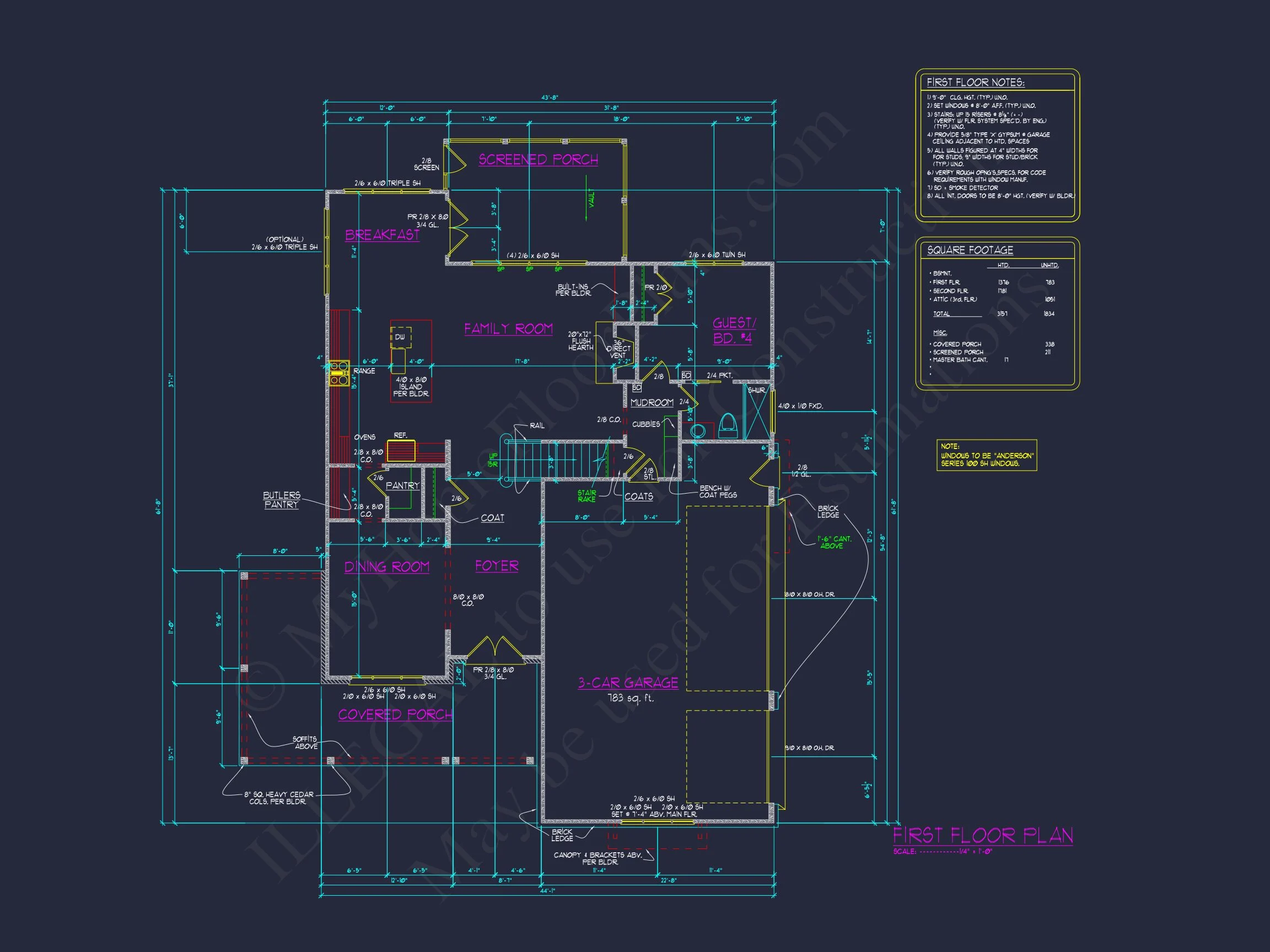 19-1104 HOUSE PLAN - Elegant House Plan with 4 Bedrooms, Floor Plan & CAD Design 8 Elegant house Plan with 4 Bedrooms, Floor Plan & CAD Design