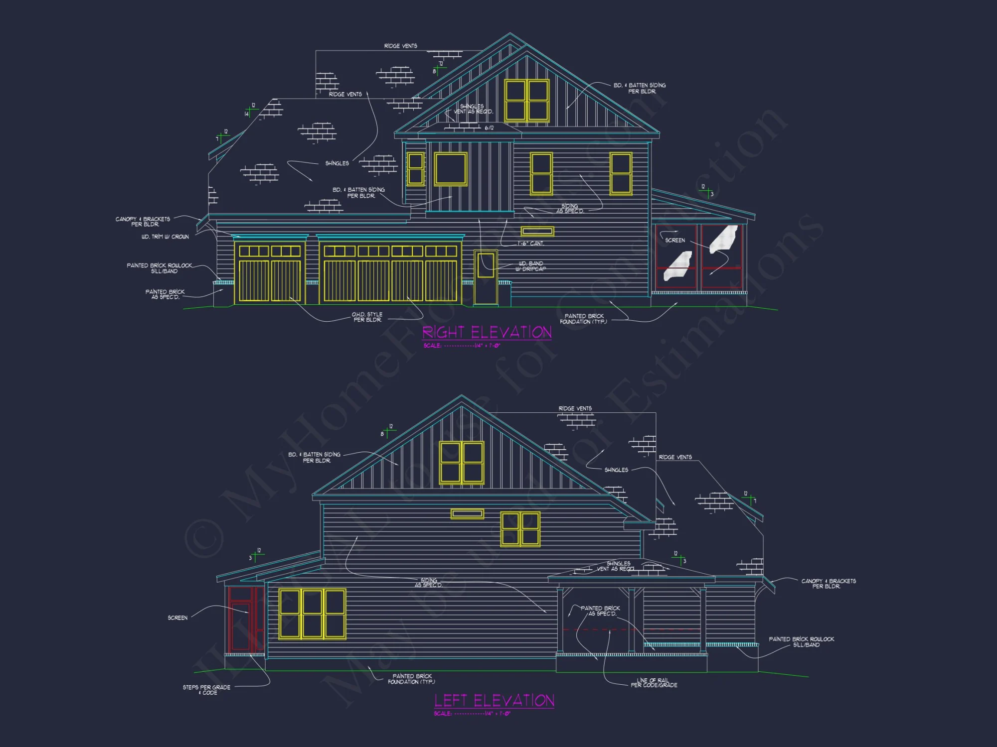 Elegant house Plan with 4 Bedrooms, Floor Plan & CAD Design
