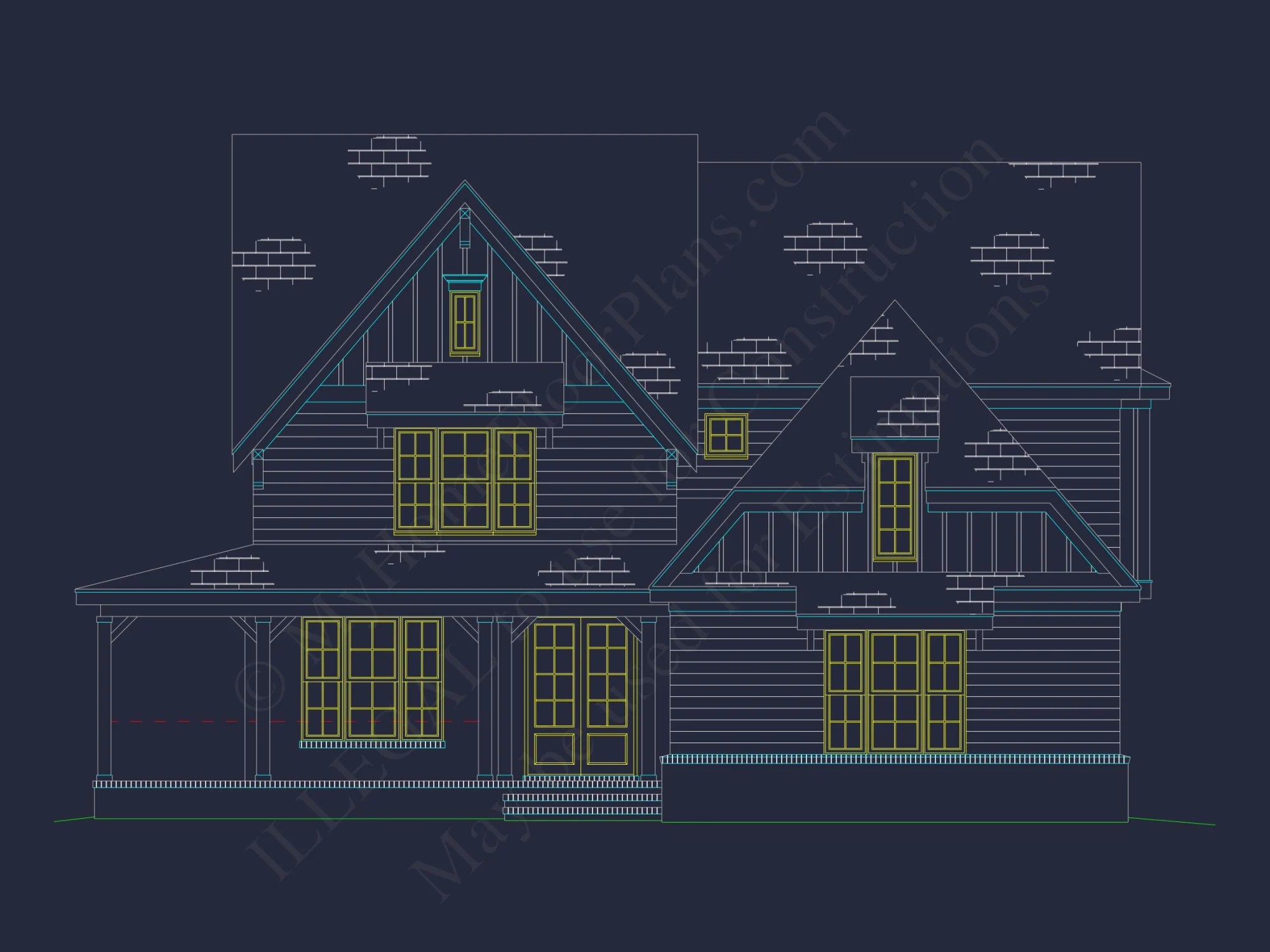 Elegant house Plan with 4 Bedrooms, Floor Plan & CAD Design