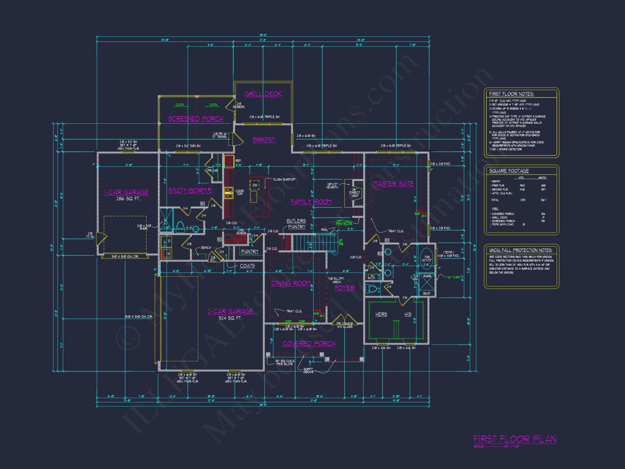 Modern Suburban house Floor Plan - CAD Blueprint Designs
