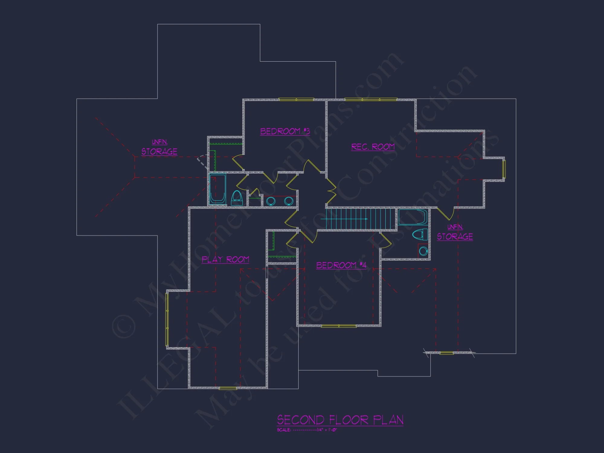 Modern Suburban house Floor Plan - CAD Blueprint Designs