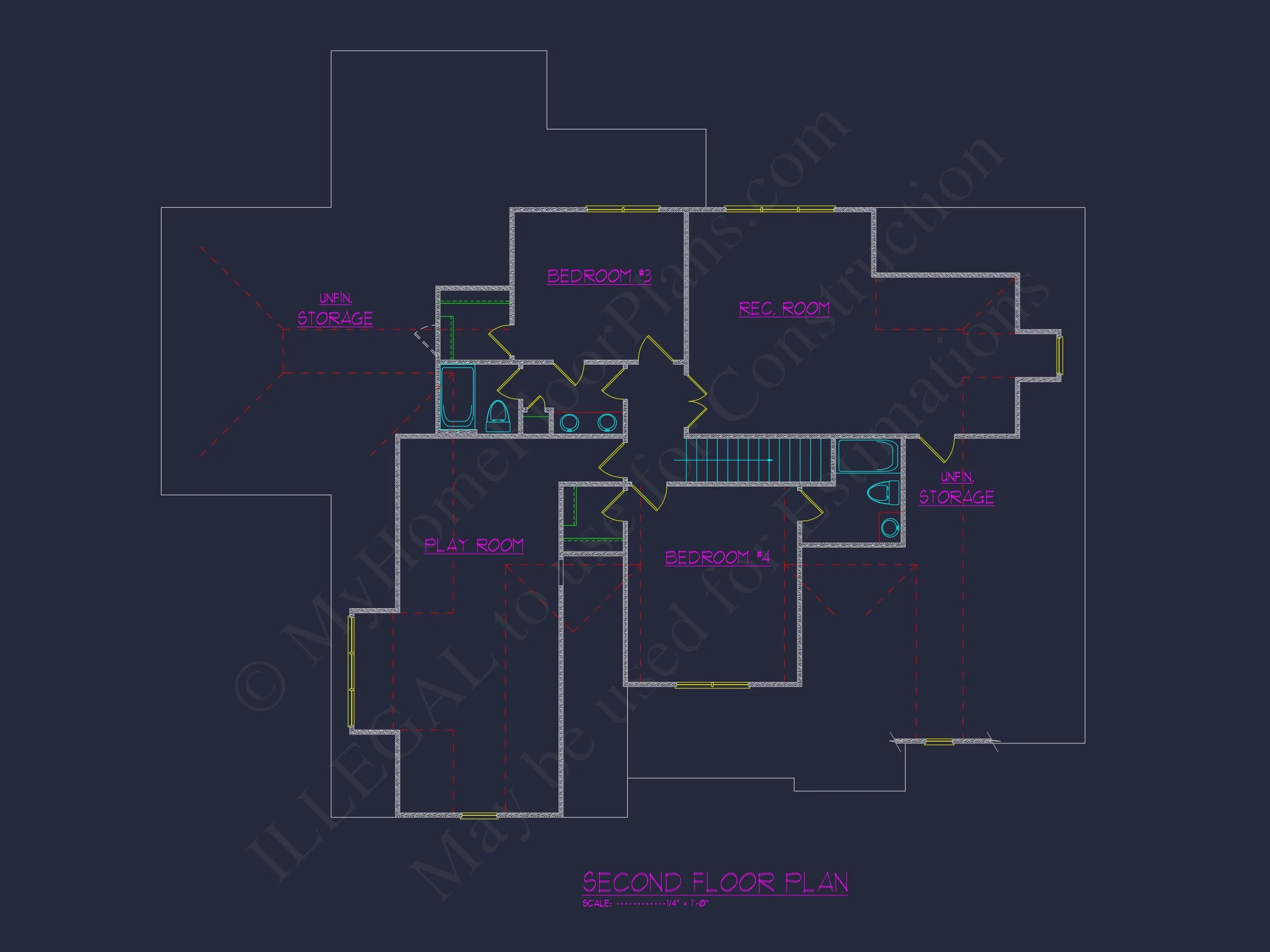 Modern Suburban house Floor Plan - CAD Blueprint Designs