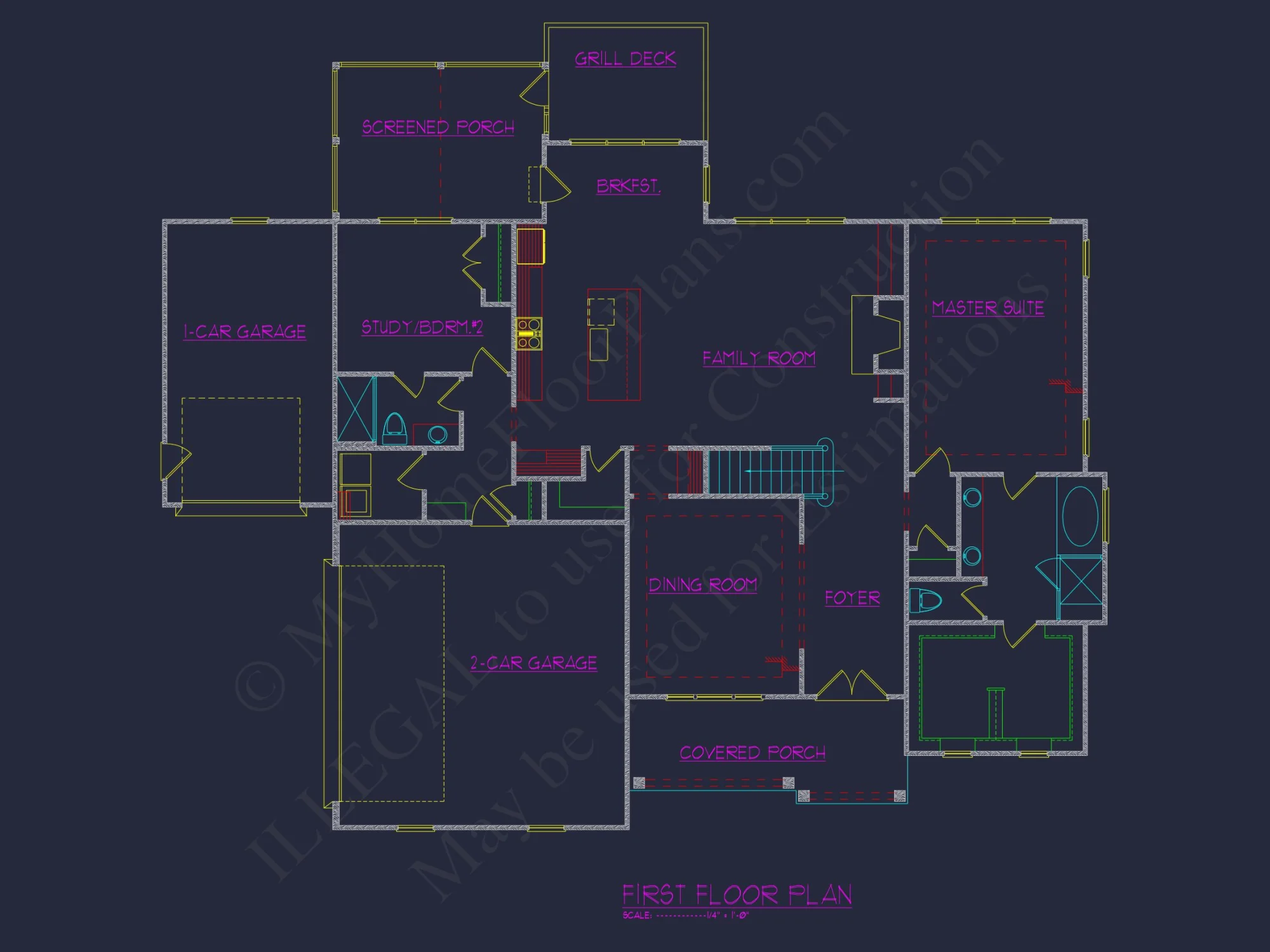 Modern Suburban house Floor Plan - CAD Blueprint Designs