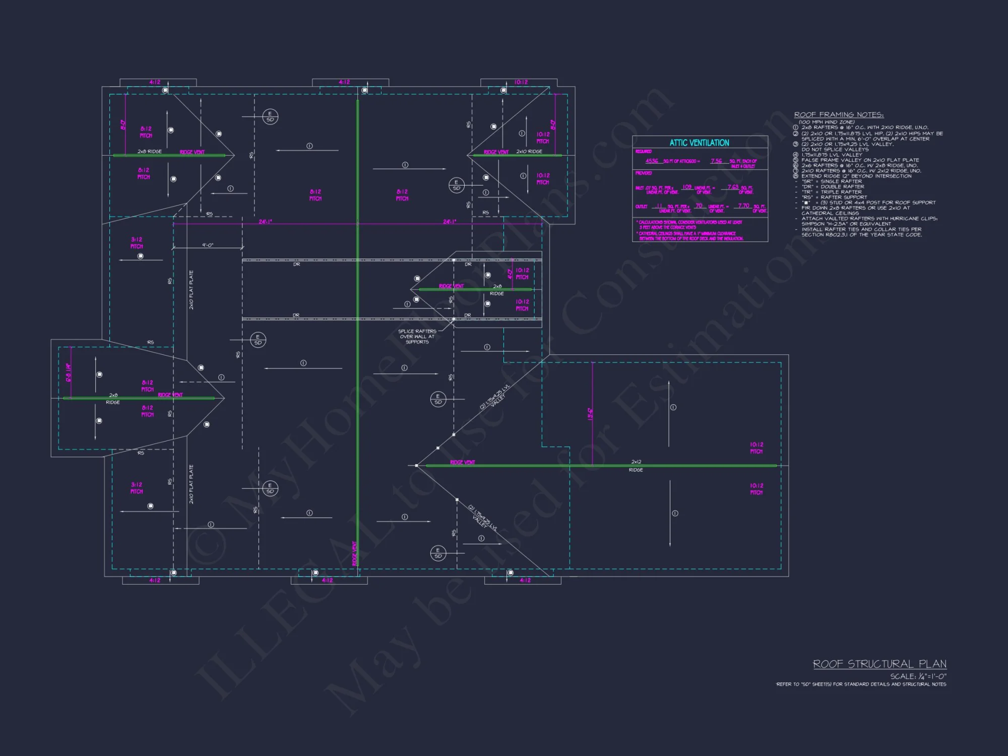 Architectural house Plan with 6 Bedrooms – CAD & Blueprints