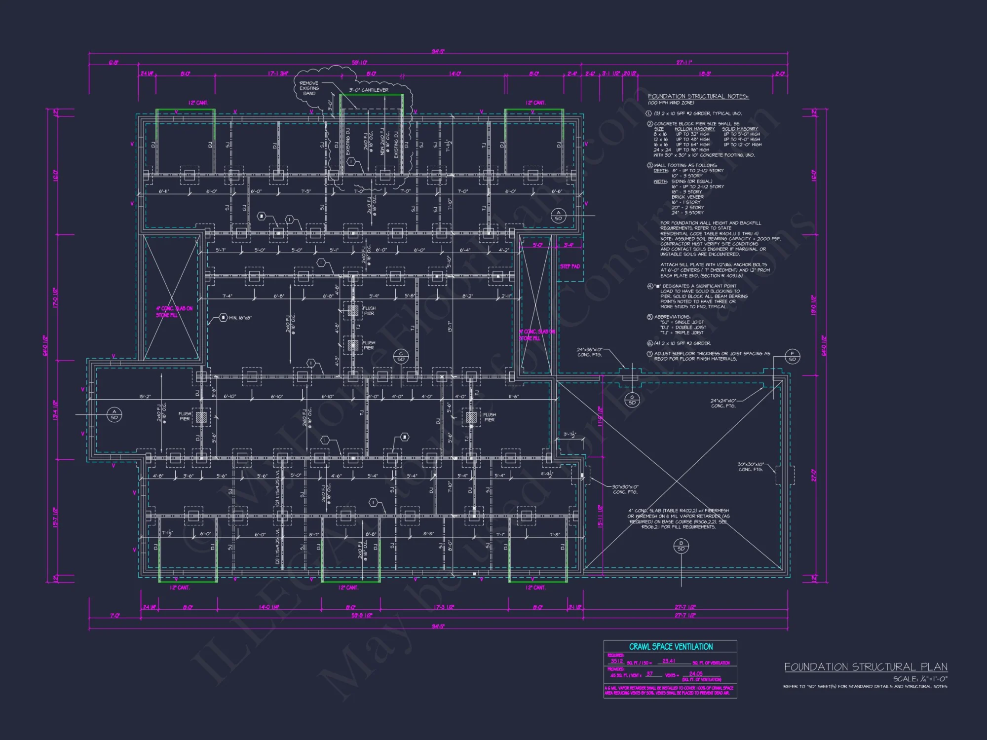 Architectural house Plan with 6 Bedrooms – CAD & Blueprints