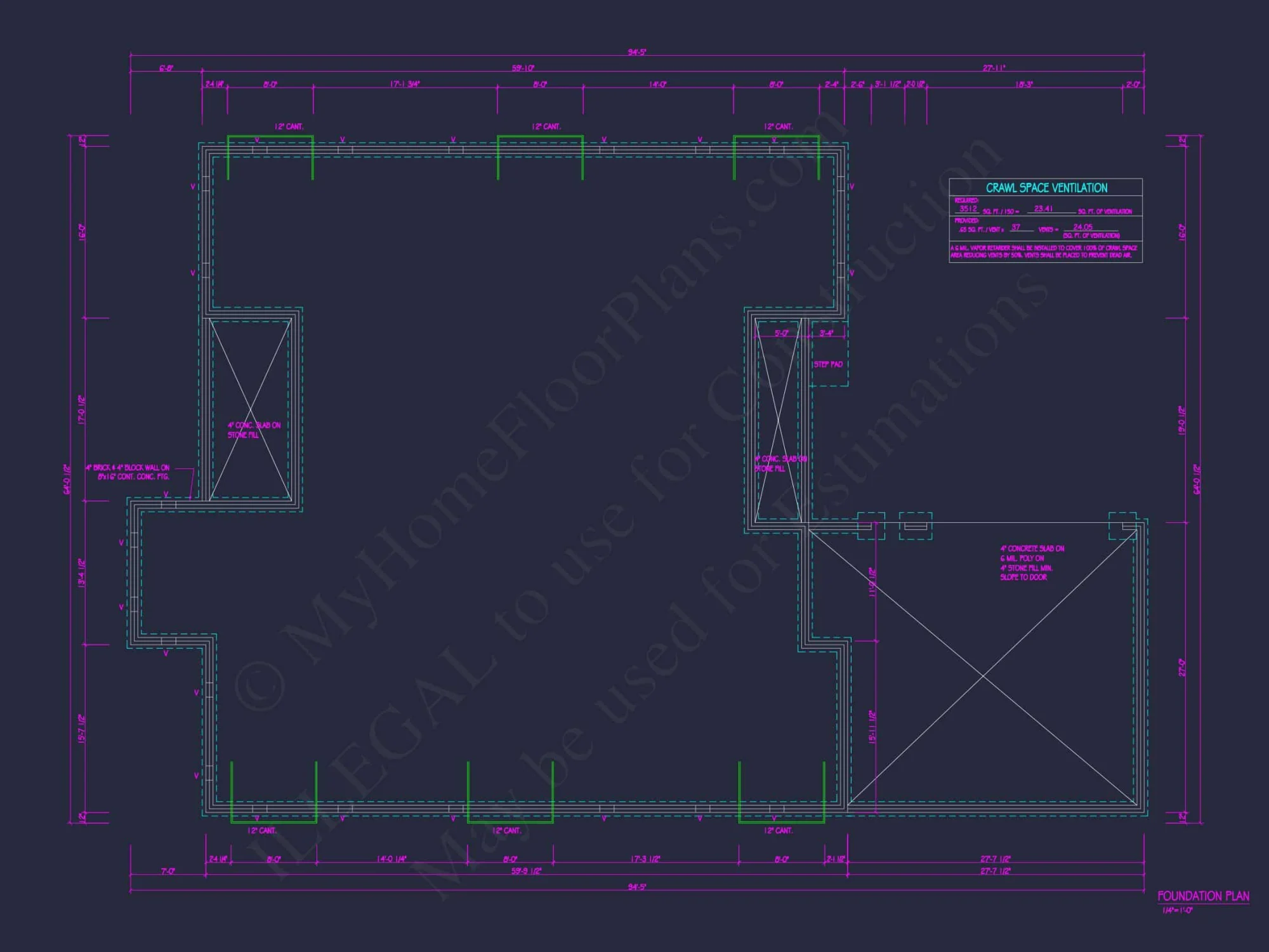 Architectural house Plan with 6 Bedrooms – CAD & Blueprints