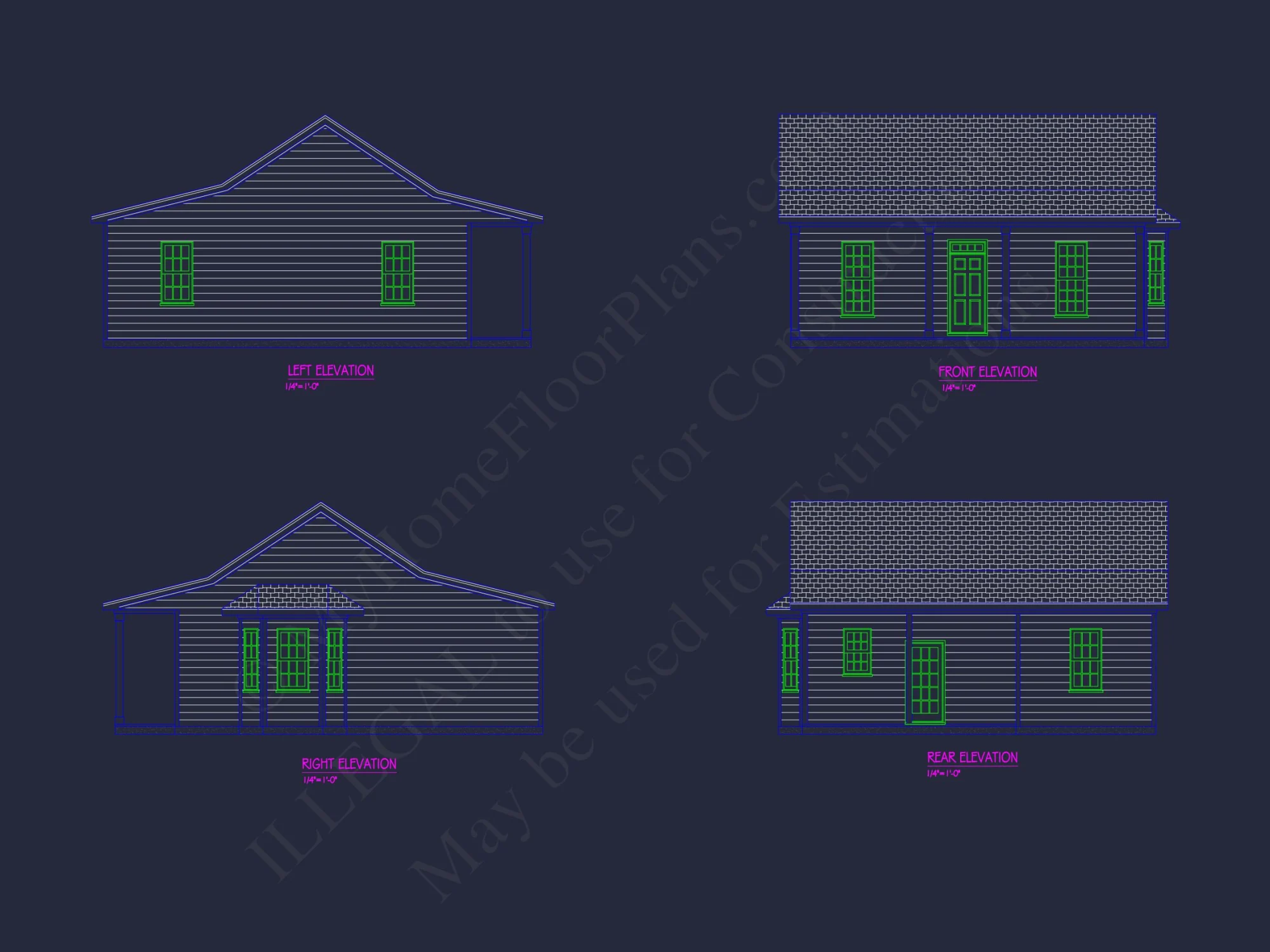 Architectural house Plan with 6 Bedrooms – CAD & Blueprints