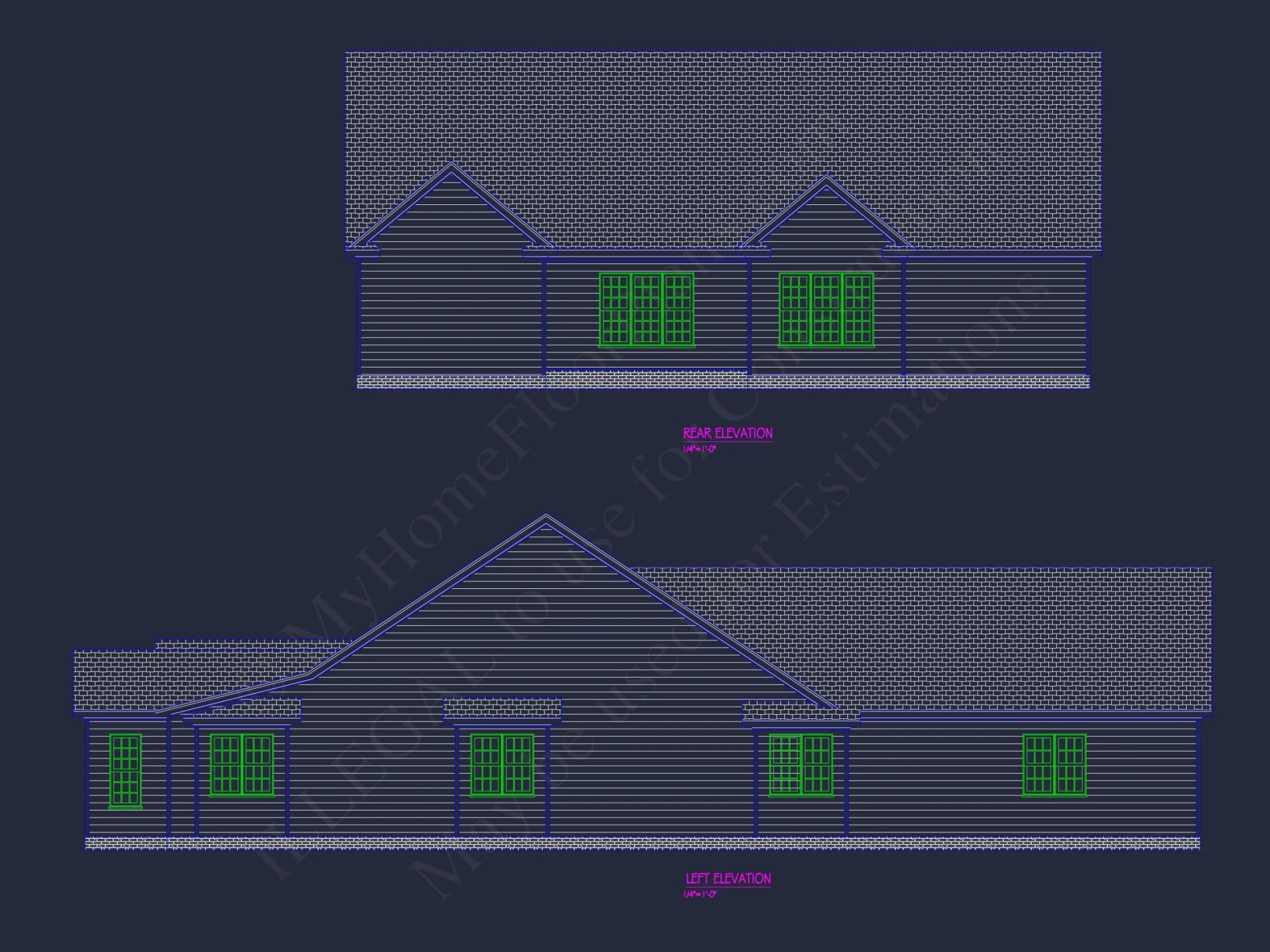 Architectural house Plan with 6 Bedrooms – CAD & Blueprints