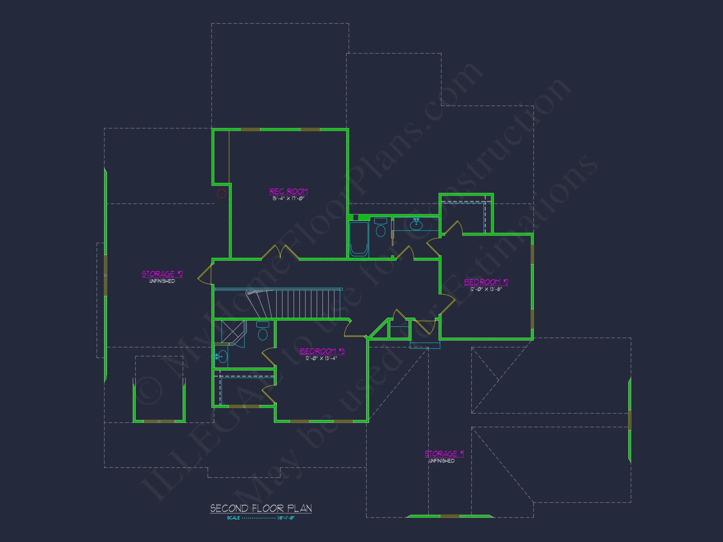 Dream house Plan with 4 Beds Floor Plan and CAD Designs