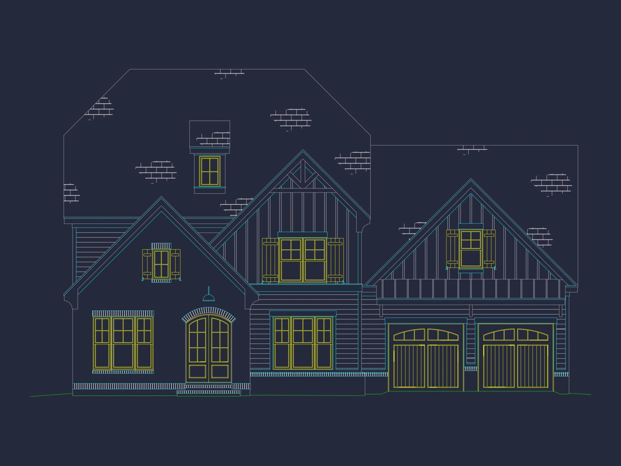 Spacious 5-Bedroom house Plan with Detailed CAD Designs