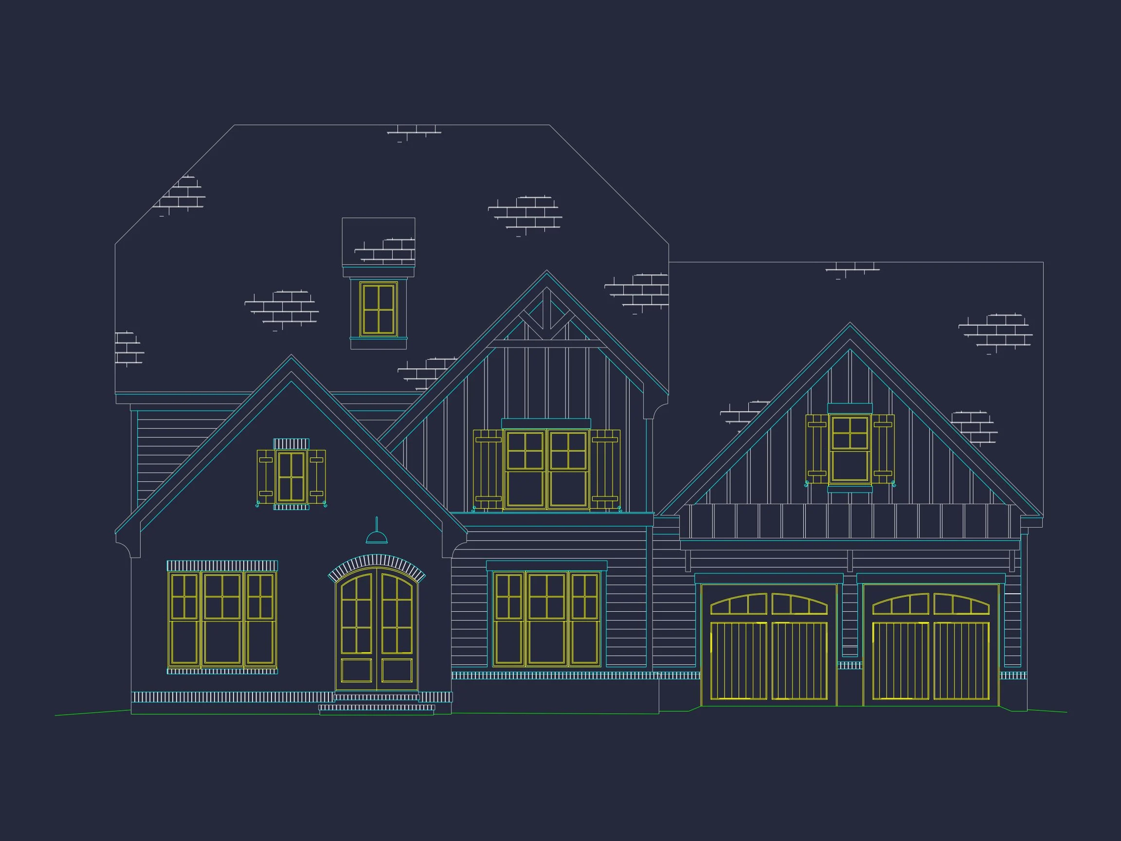 Spacious 5-Bedroom house Plan with Detailed CAD Designs
