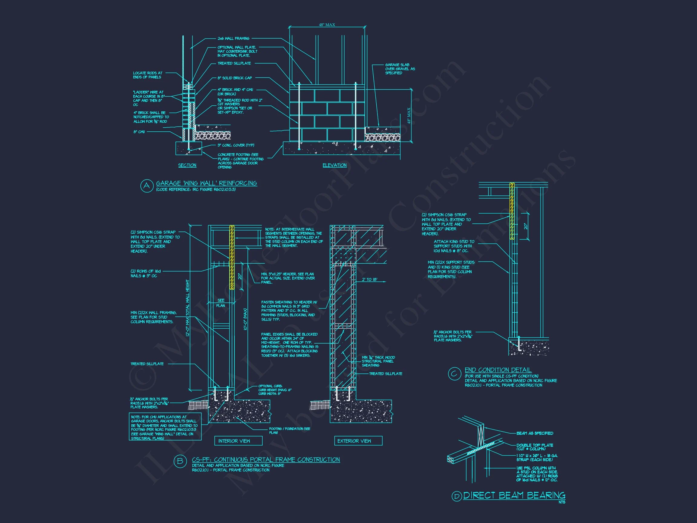 Modern Craftsman house Plan with Detailed Blueprints & CAD Designs