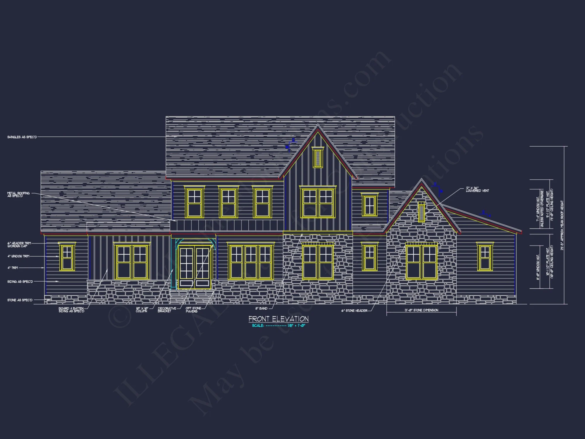 Modern Craftsman house Plan with Detailed Blueprints & CAD Designs