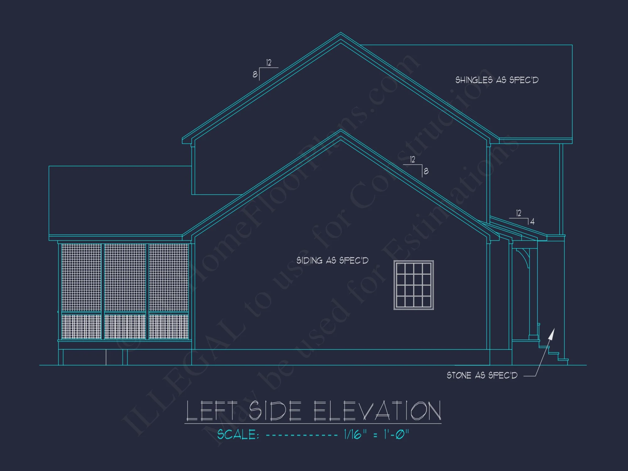 Modern Craftsman house Plan with Detailed Blueprints & CAD Designs