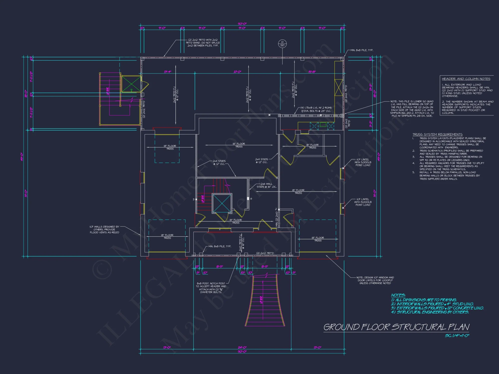 Custom Beach house Floor Plan with 3 Beds and Open Layout