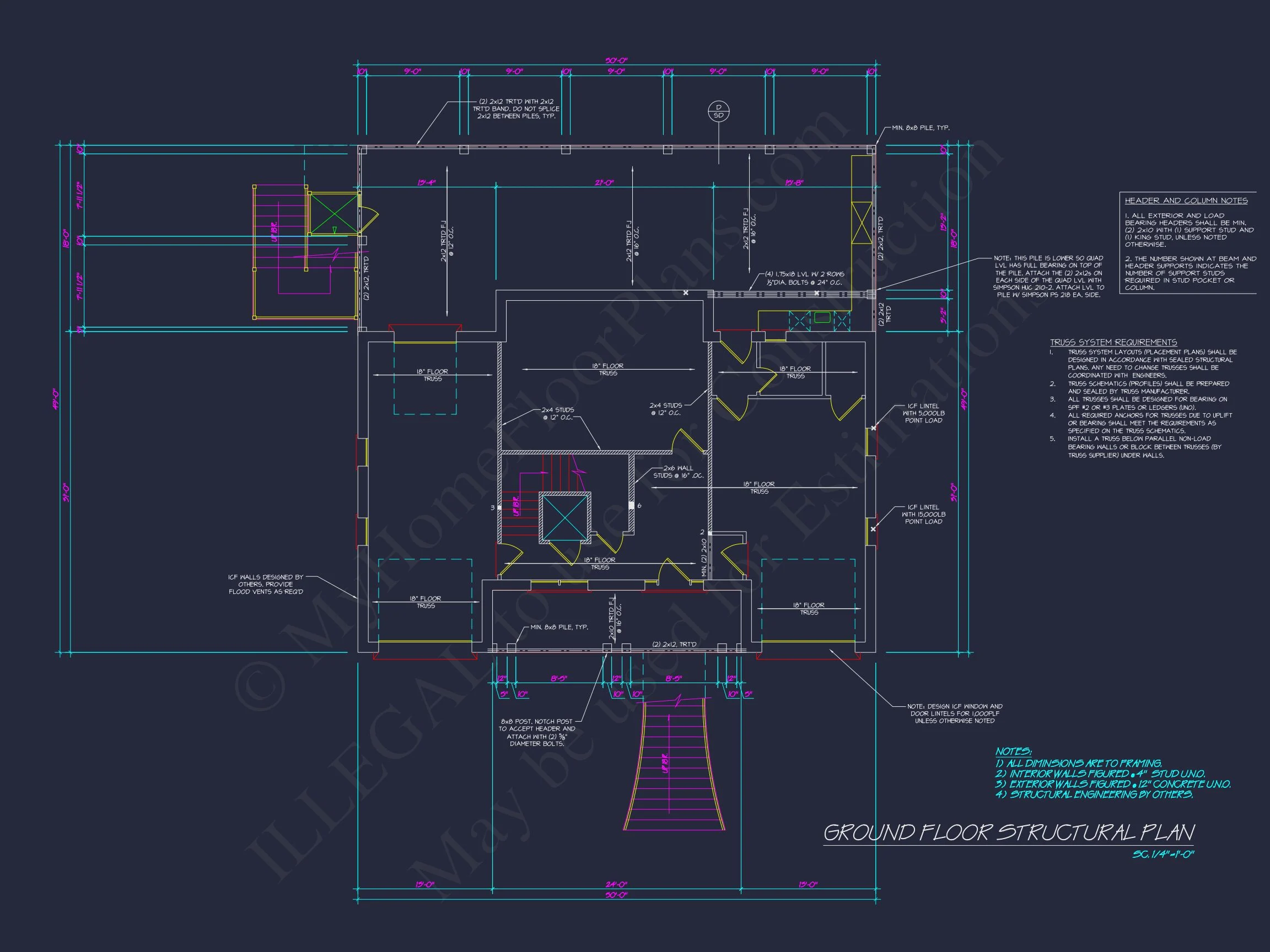 17-1558 HOUSE PLAN - Custom Beach House Floor Plan with 3 Beds and Open Layout 11 Custom Beach house Floor Plan with 3 Beds and Open Layout