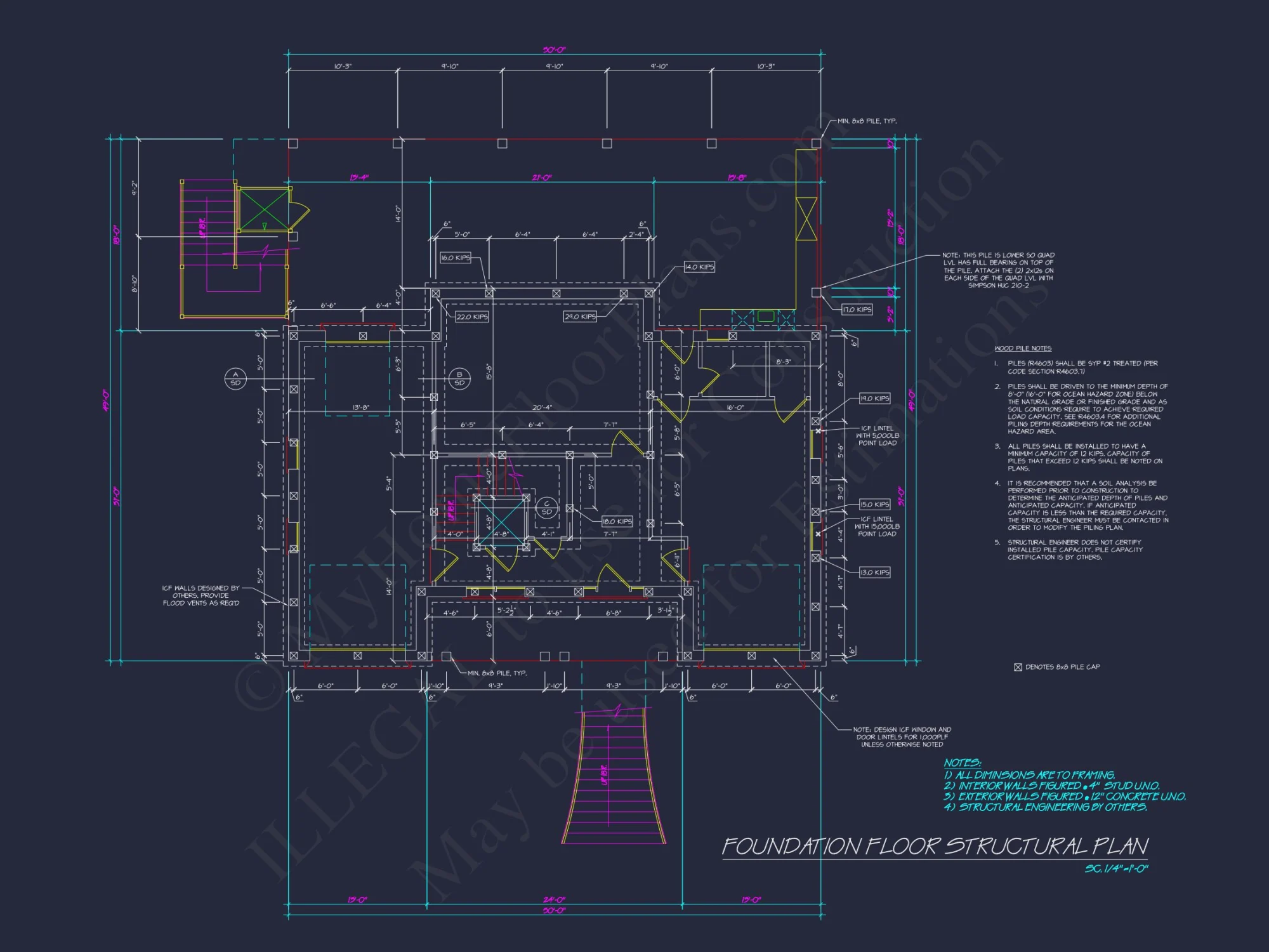 Custom Beach house Floor Plan with 3 Beds and Open Layout